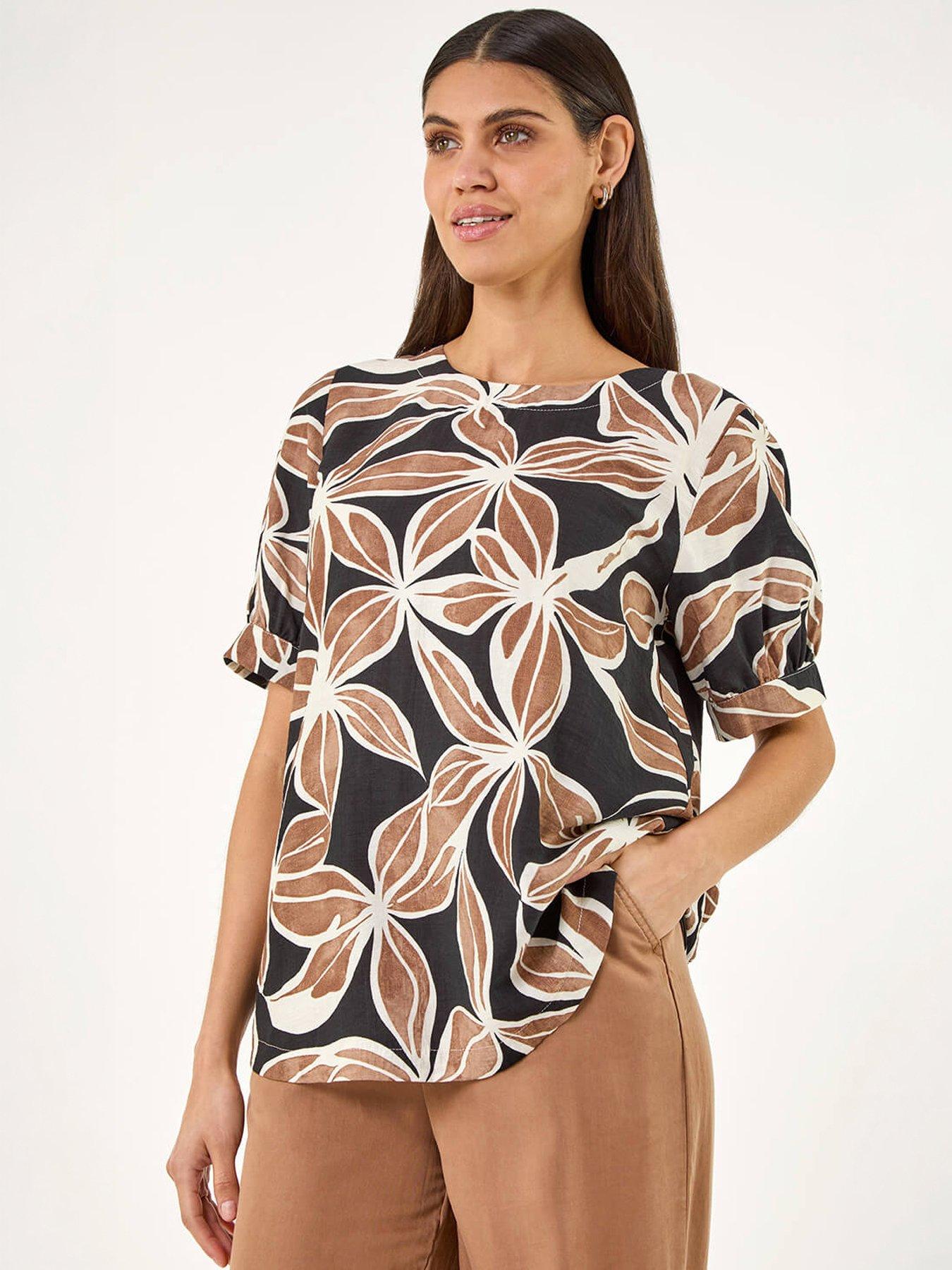Roman Floral Print Top