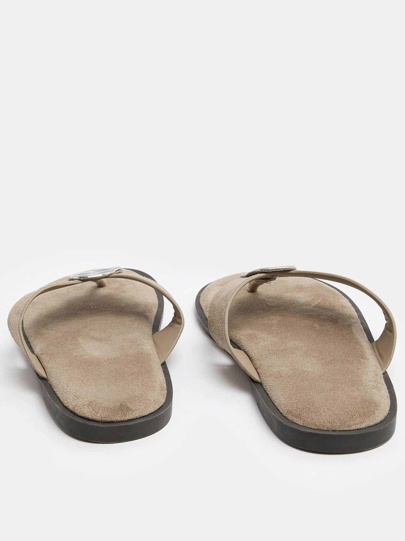 Image 3 of 4 of Yours Extra Wide Fit Hammered Disk Sandals - Cream