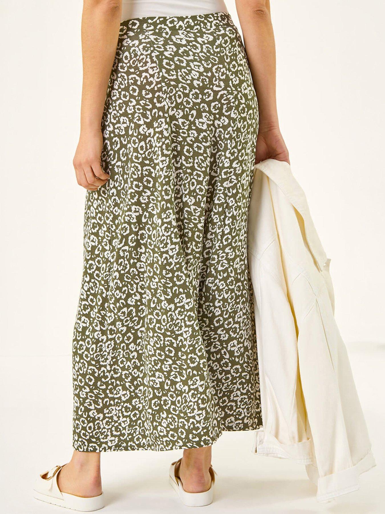 Image 2 of 5 of Roman Leopard Print Midi Skirt