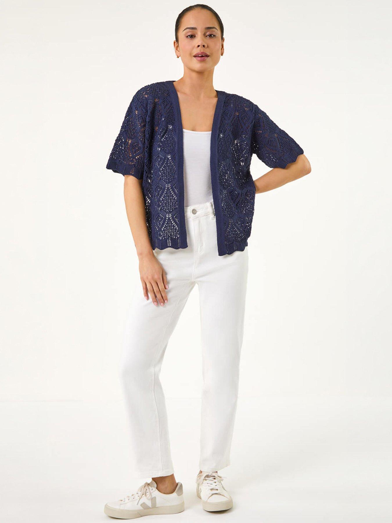  image of roman-petite-pointelle-open-cardigan