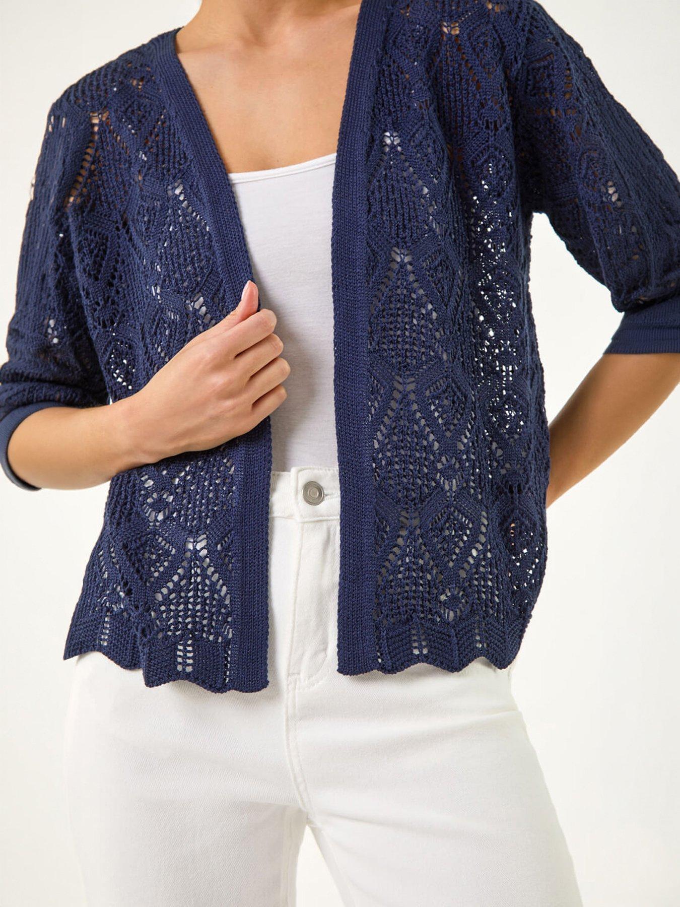  image of roman-petite-pointelle-open-cardigan