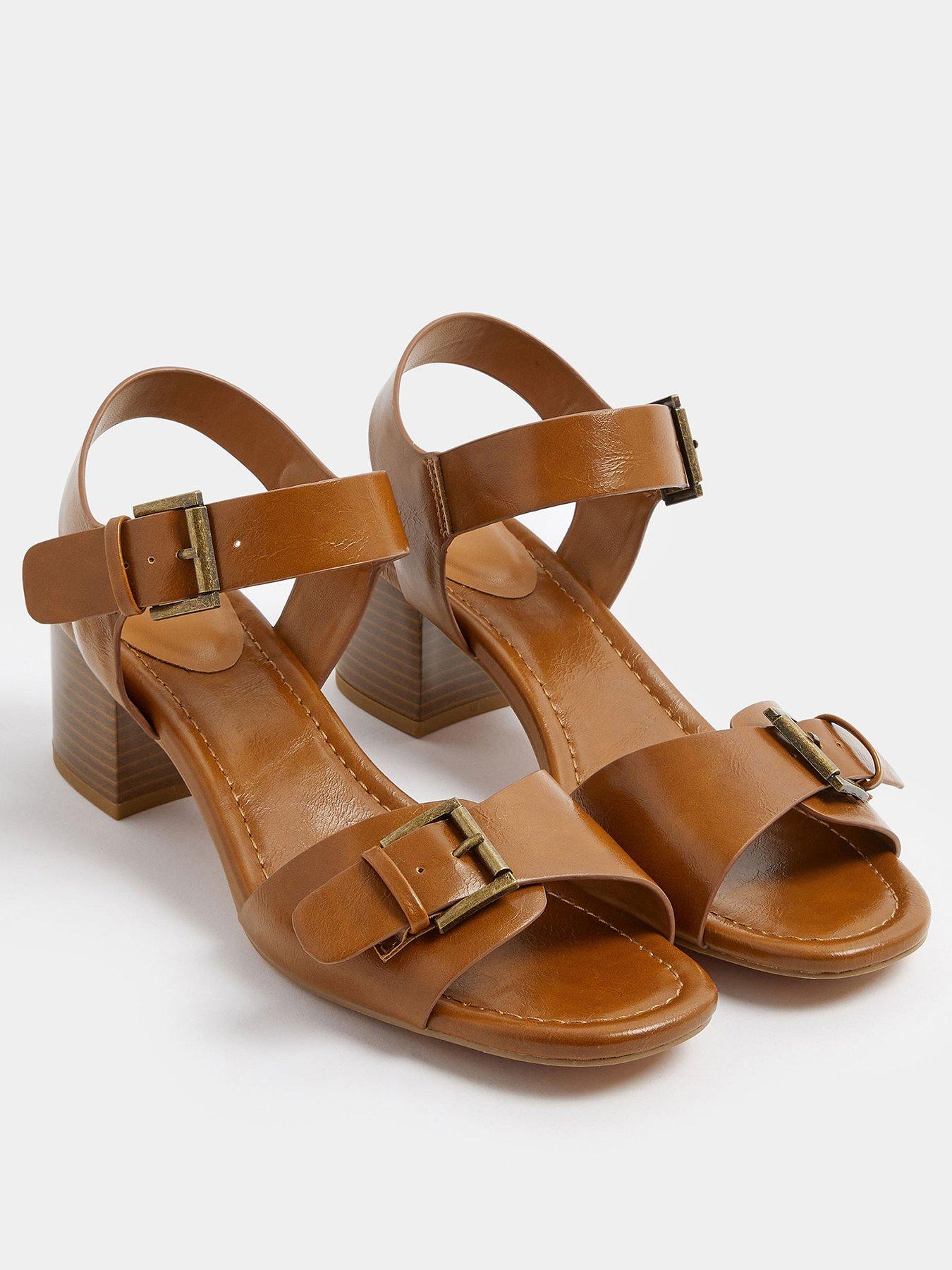 Image 2 of 4 of Yours Double Buckle Casual Block Heel - Brown