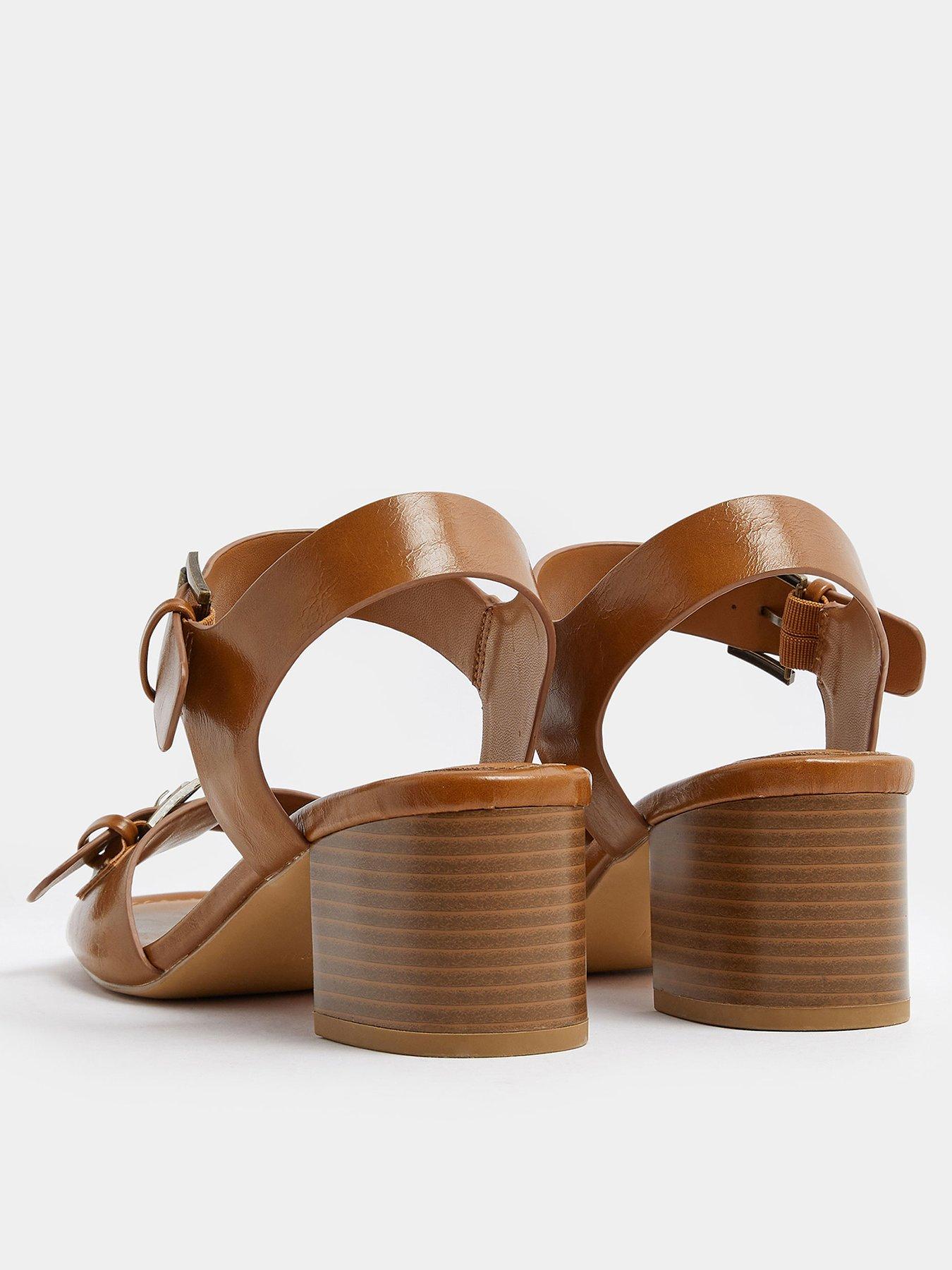 Image 3 of 4 of Yours Double Buckle Casual Block Heel - Brown