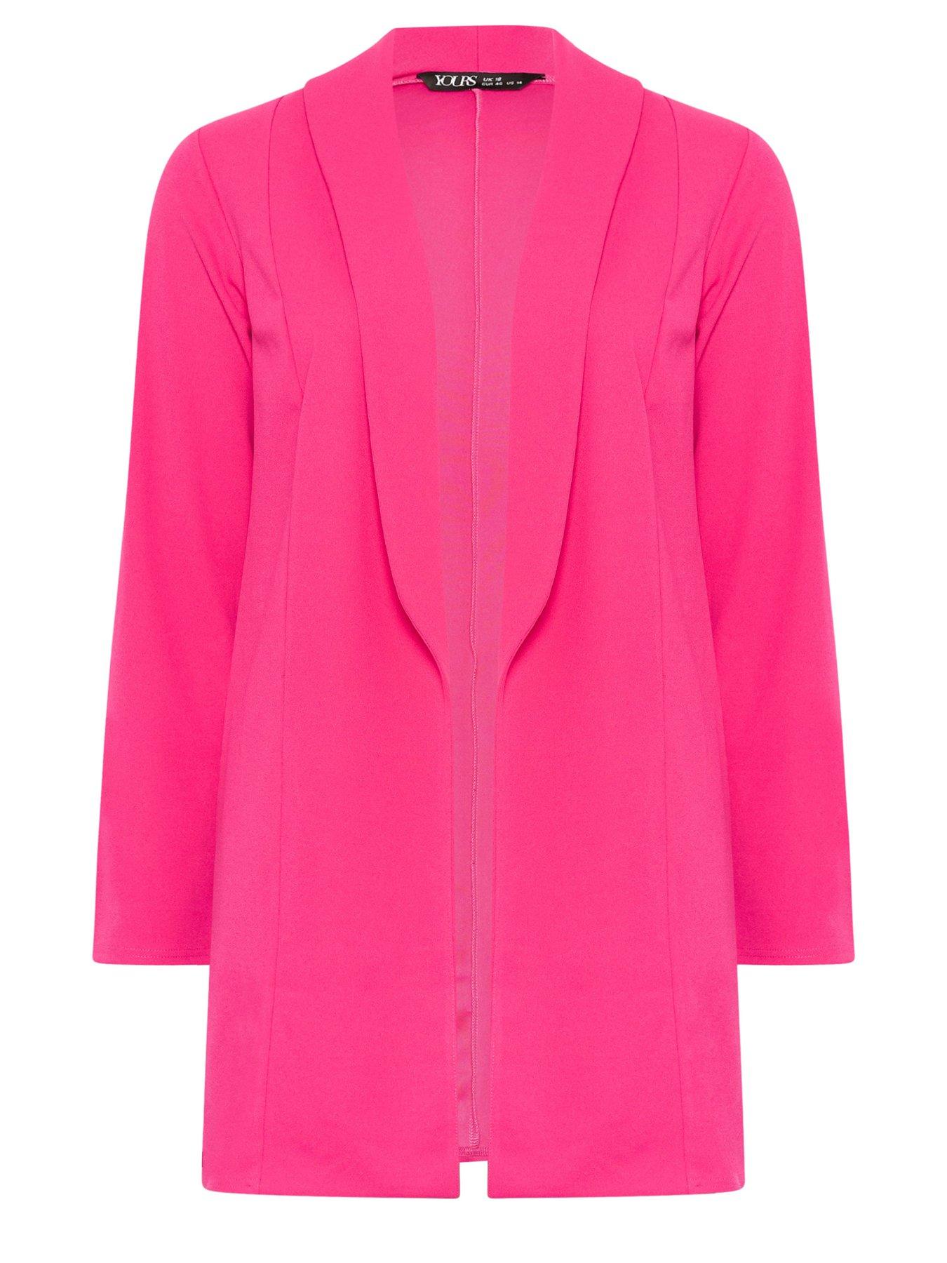  image of yours-curve-shawl-collar-scuba-blazer-pink