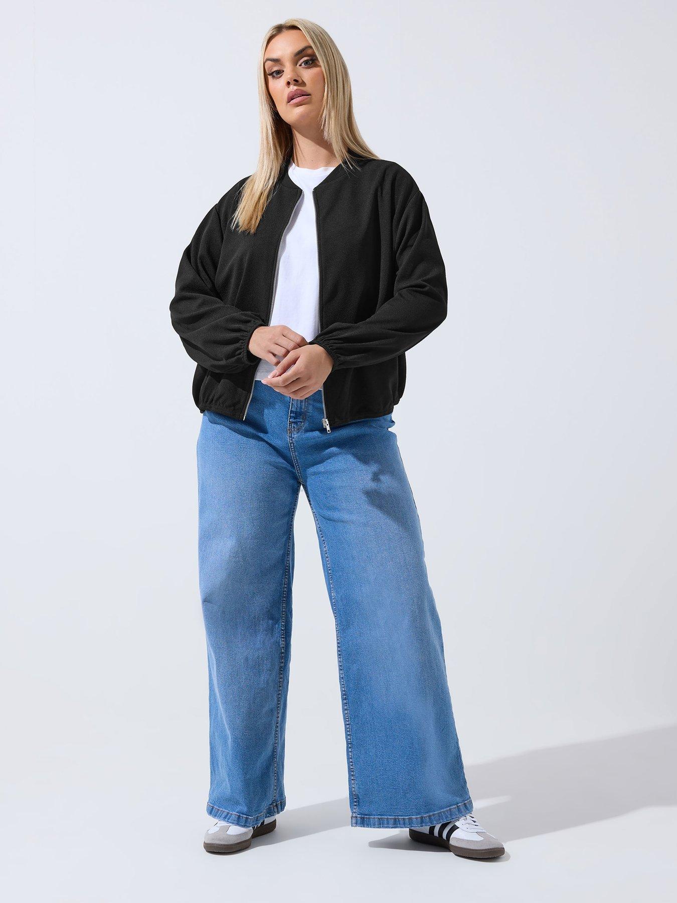 Image 3 of 6 of Yours Curve Zip Bomber Jacket