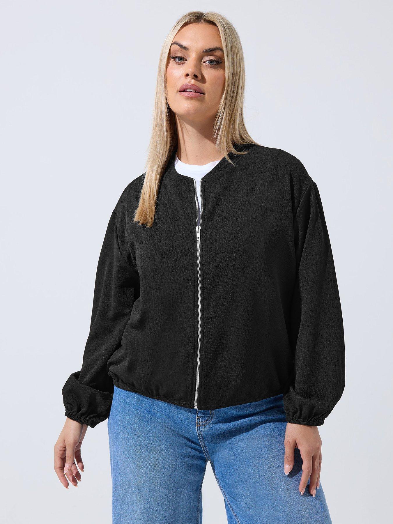 Image 4 of 6 of Yours Curve Zip Bomber Jacket