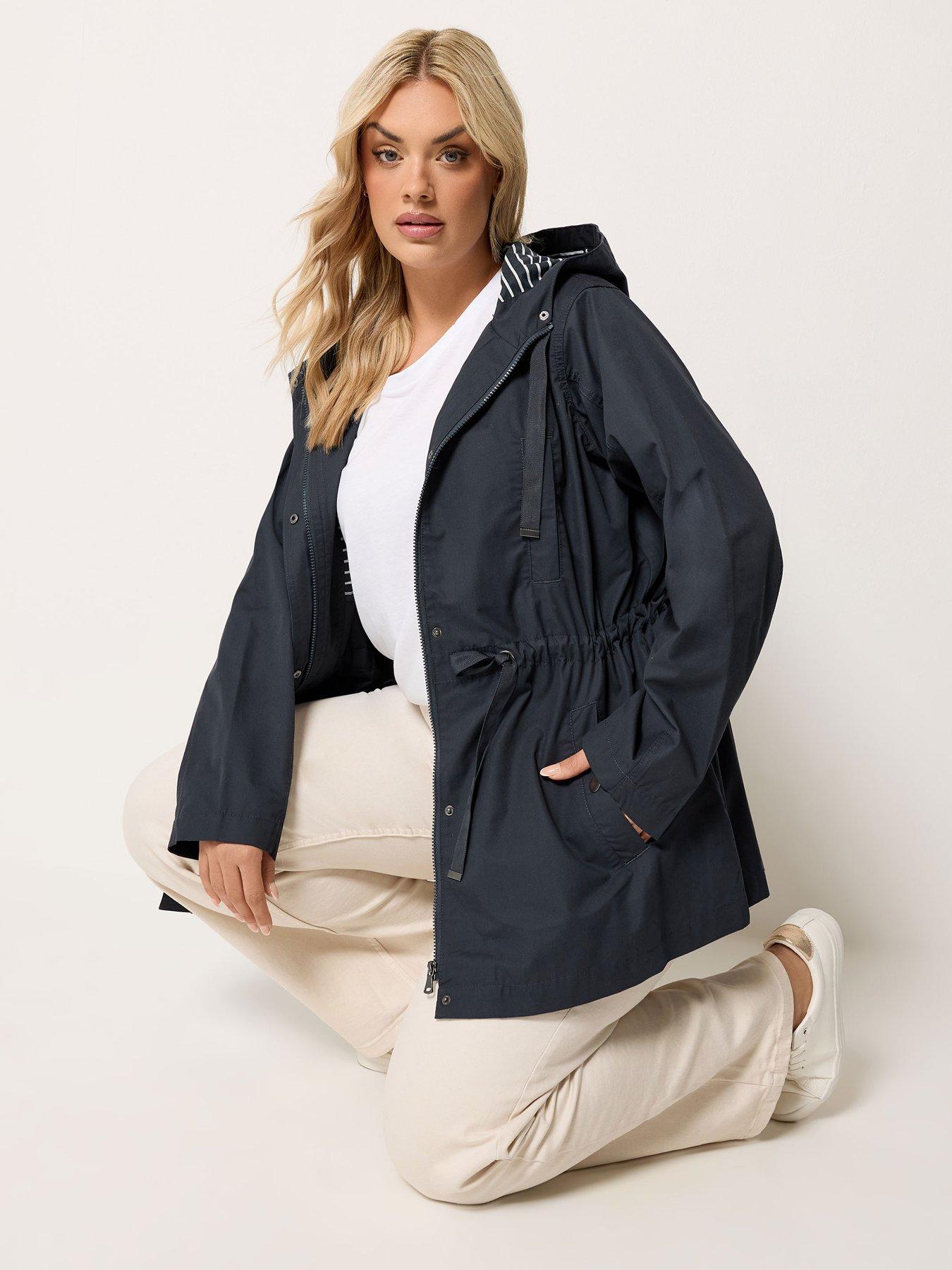 Yours Curve Stripe Print Hooded Jacket
