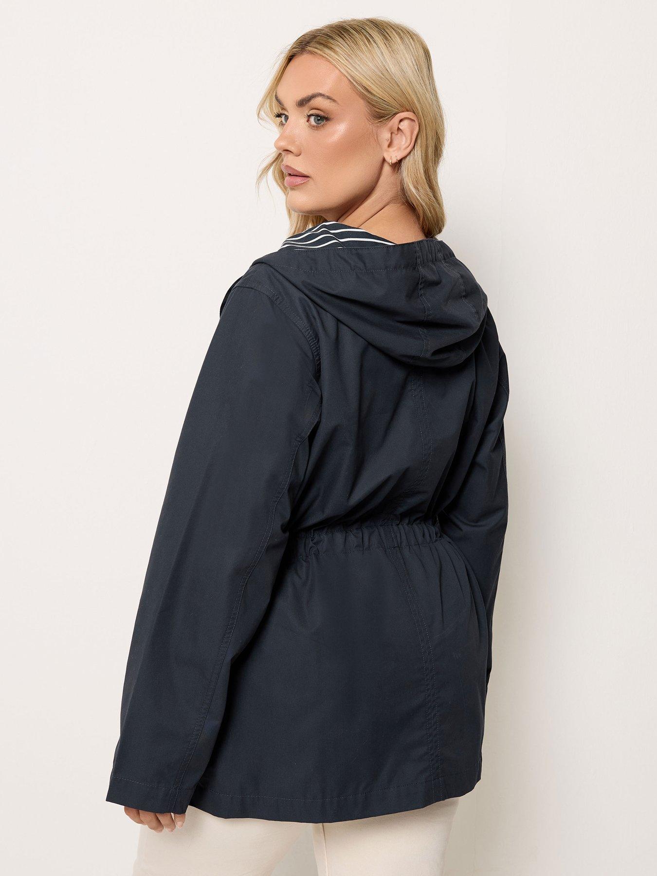 Image 2 of 6 of Yours Curve Stripe Print Hooded Jacket