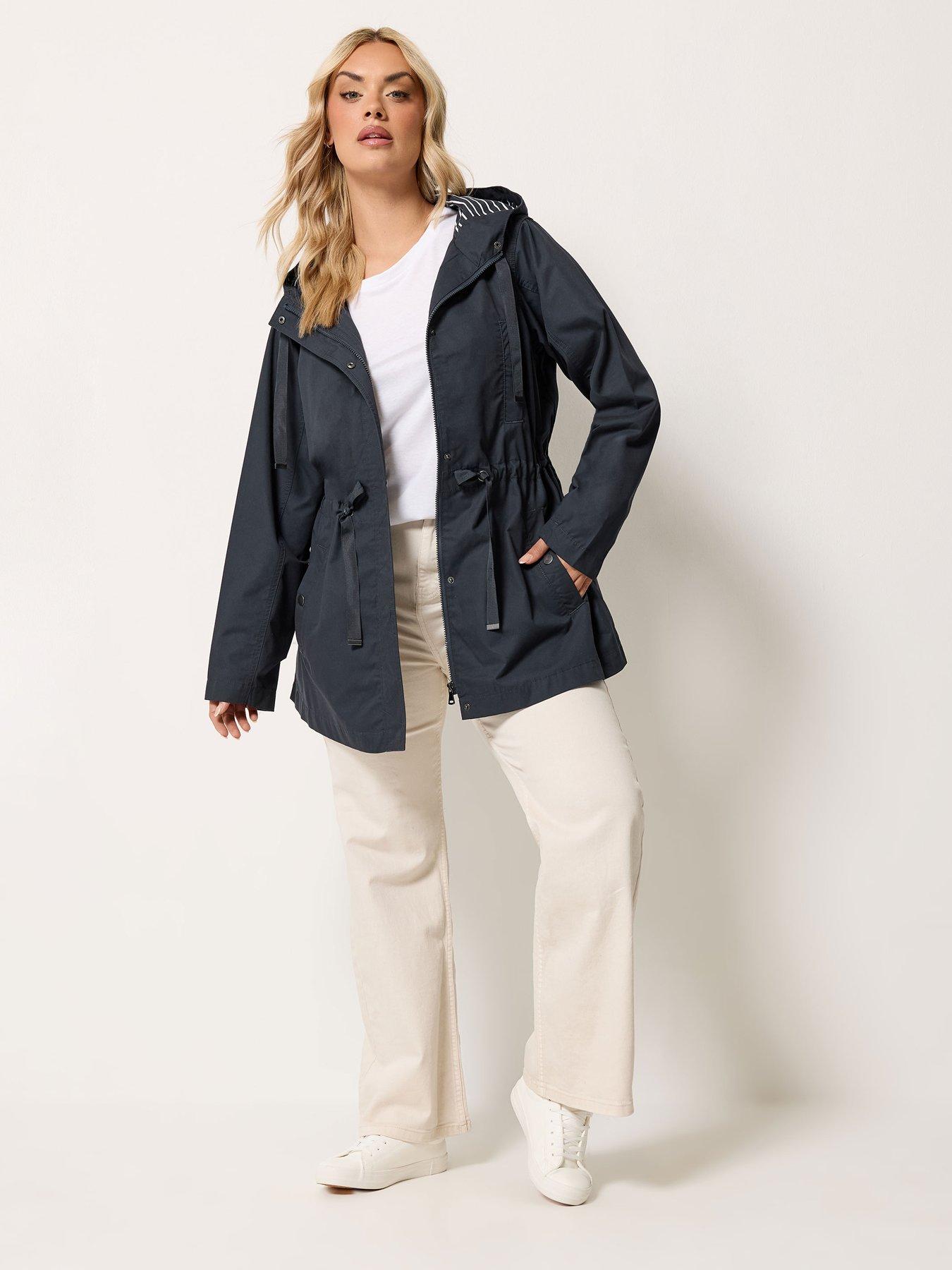 Image 3 of 6 of Yours Curve Stripe Print Hooded Jacket