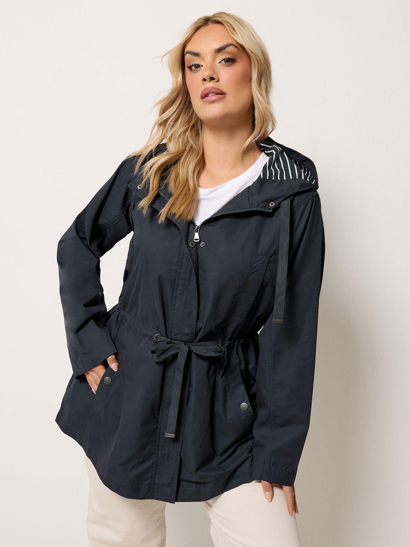 Image 4 of 6 of Yours Curve Stripe Print Hooded Jacket