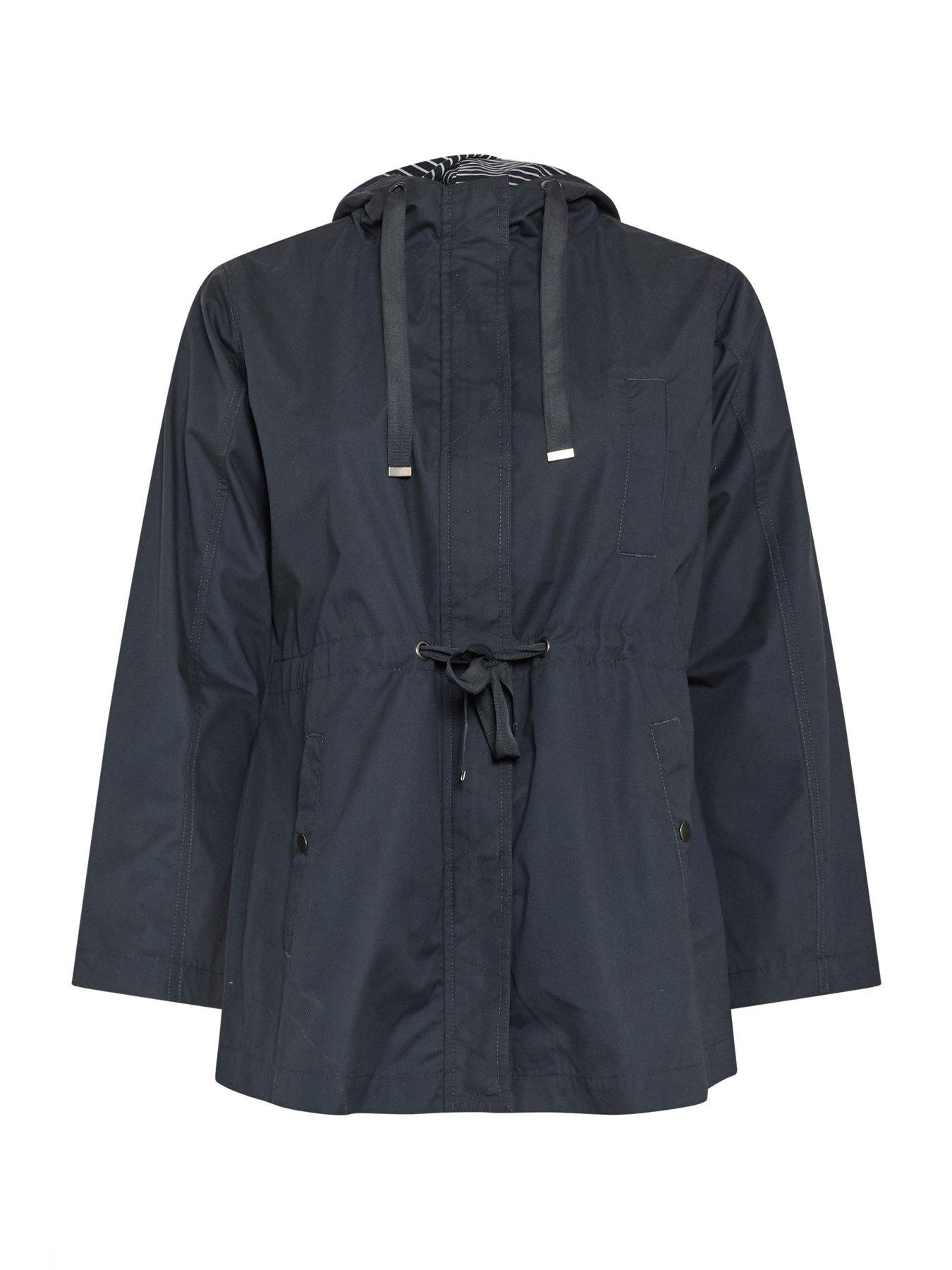 Image 6 of 6 of Yours Curve Stripe Print Hooded Jacket
