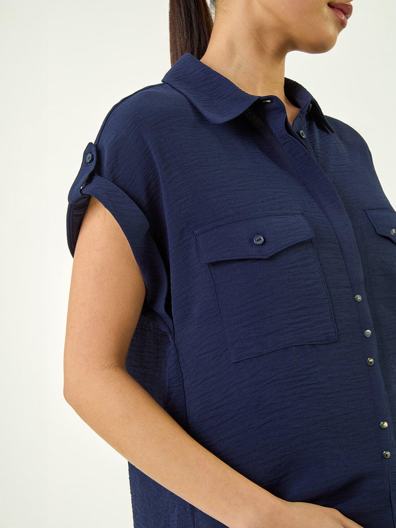 Image 2 of 5 of Roman Petite Pocket Button Blouse