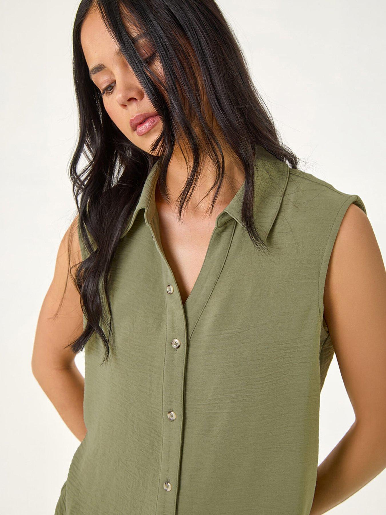 Image 3 of 5 of Roman Petite Button Front Blouse