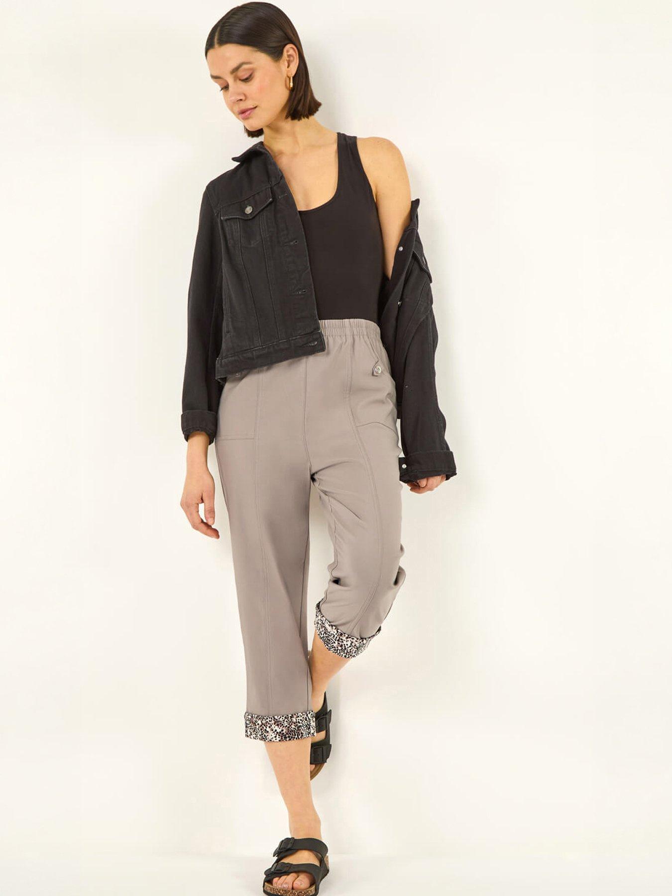 Image 3 of 5 of Roman Contrast Trim Cropped Trouser