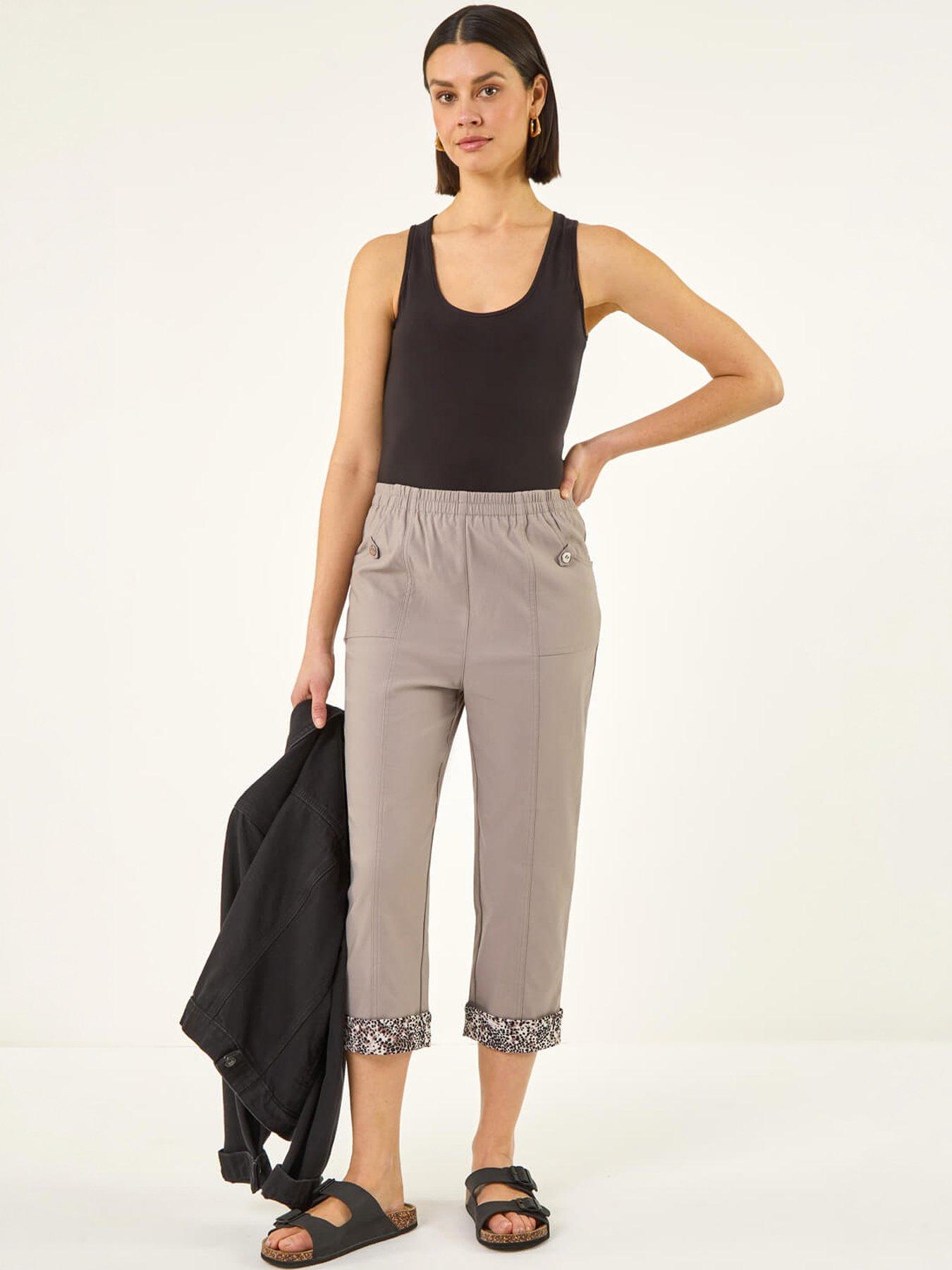 Image 5 of 5 of Roman Contrast Trim Cropped Trouser