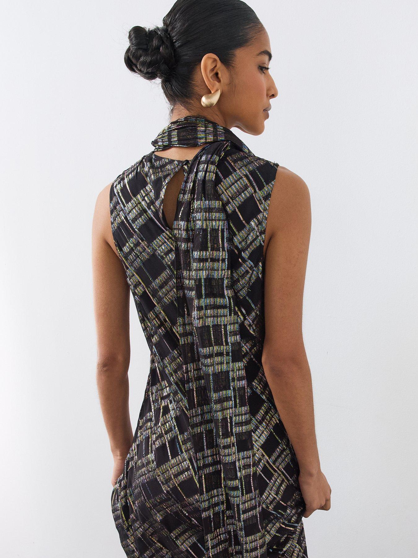 Image 5 of 7 of The Very Collection Womens&nbsp;Lurex Detail Column Midaxi Dress - Black
