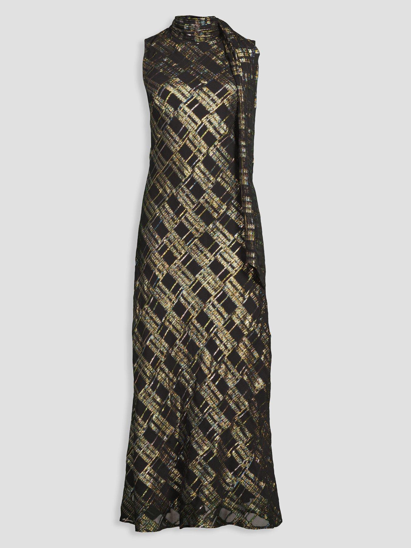 Image 7 of 7 of The Very Collection Womens&nbsp;Lurex Detail Column Midaxi Dress - Black