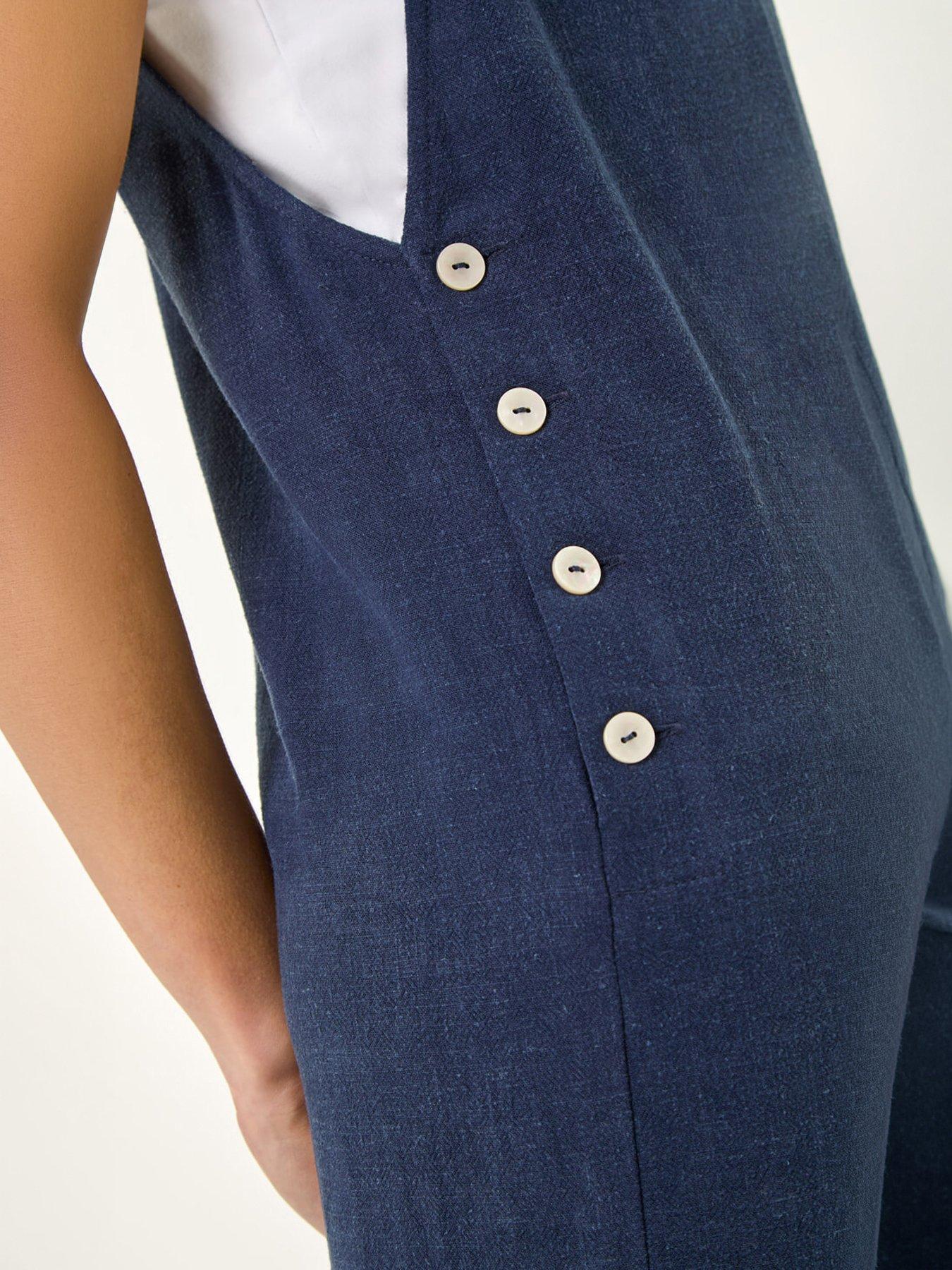  image of roman-petite-strappy-tie-button-jumpsuit