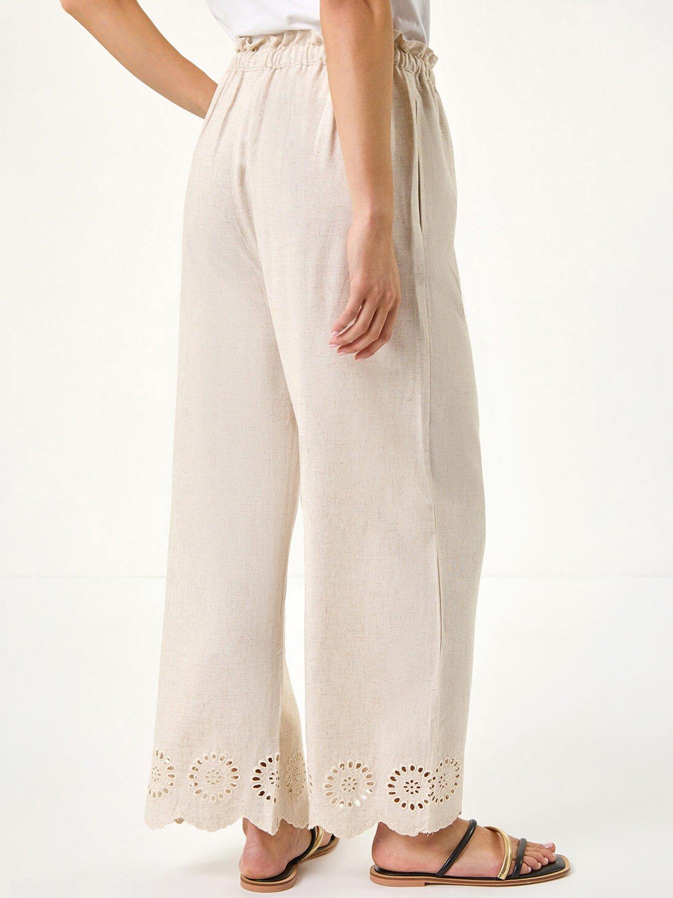 Image 2 of 5 of Roman Petite Embroidered Hem Trouser
