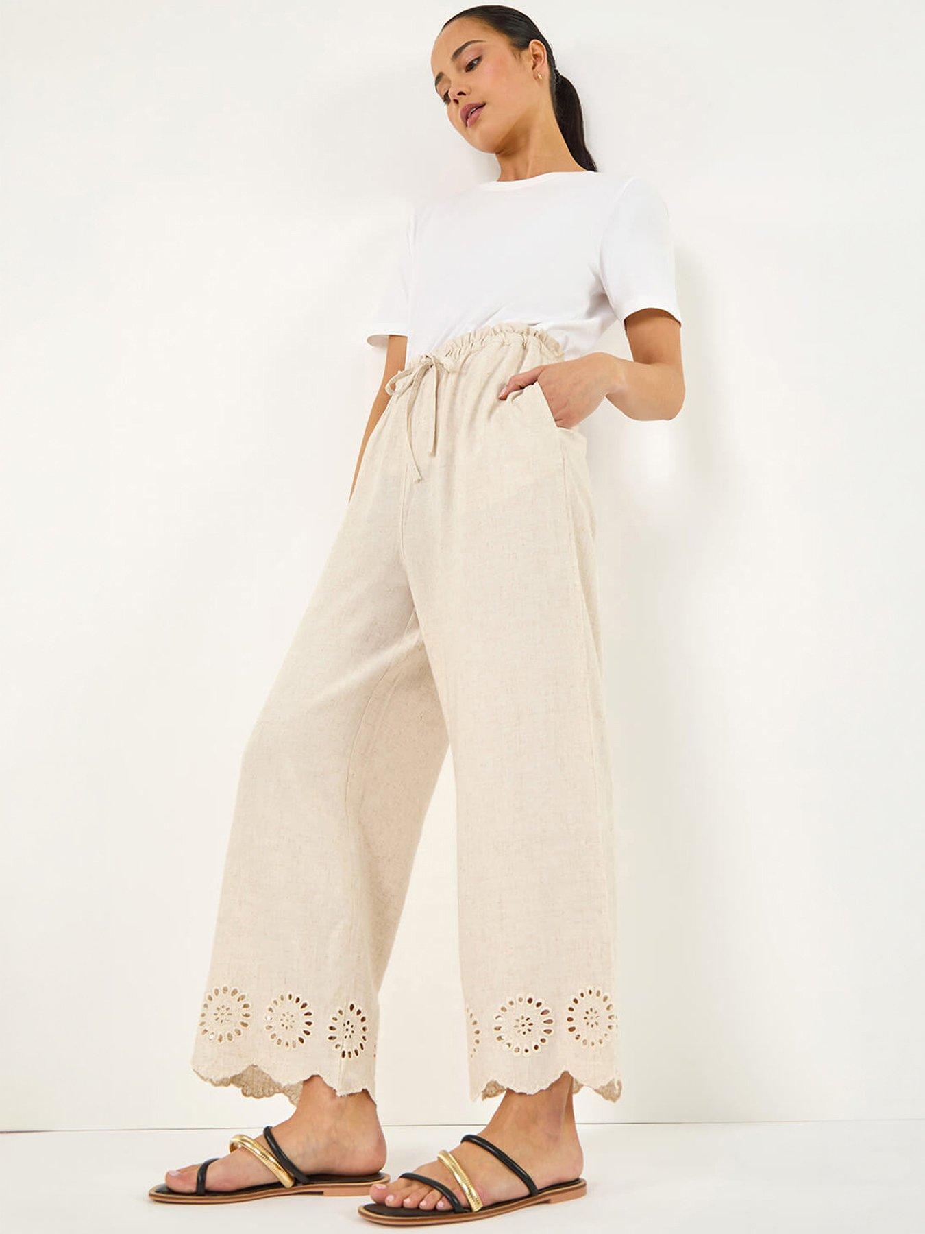 Image 3 of 5 of Roman Petite Embroidered Hem Trouser