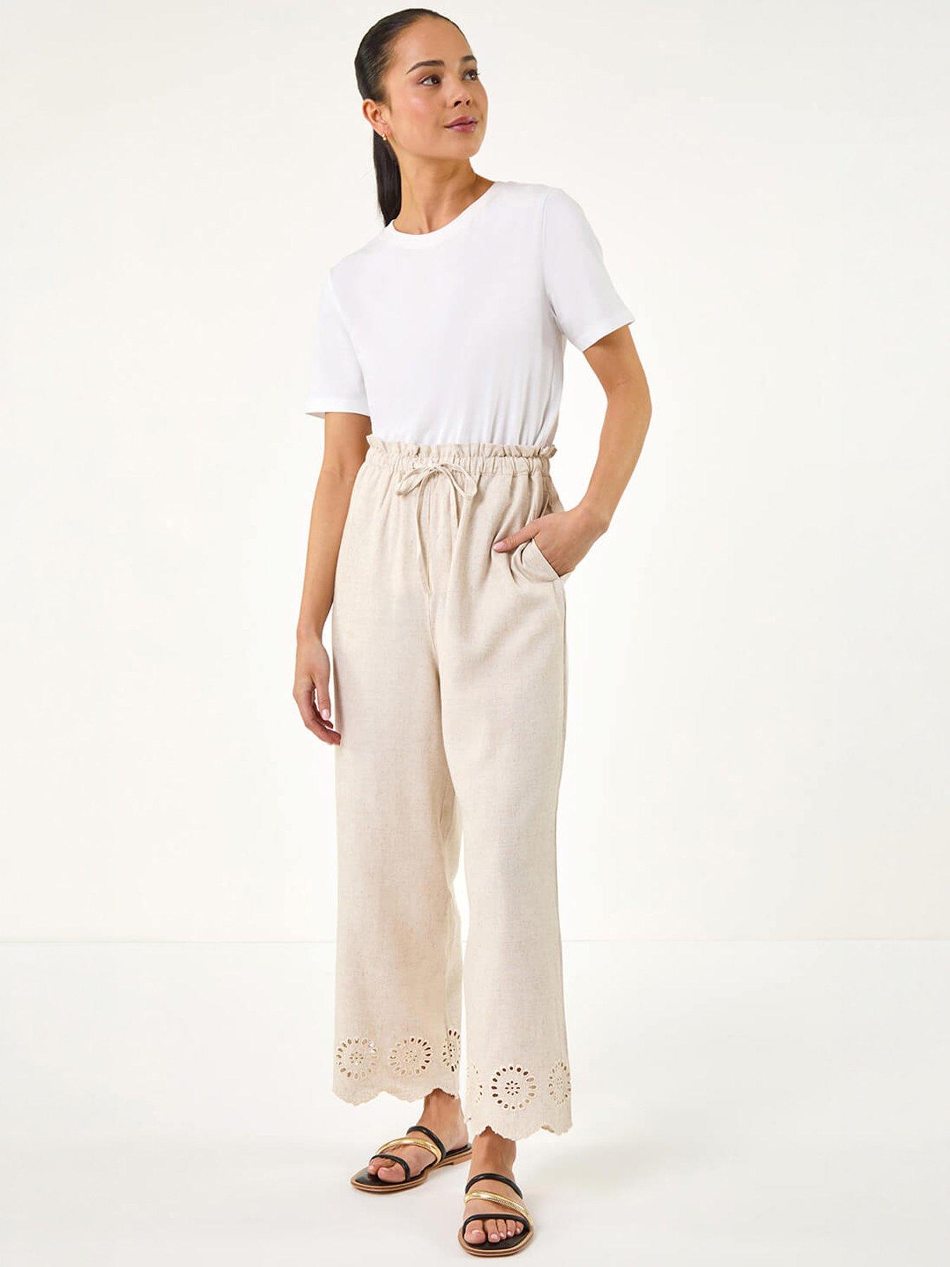 Image 5 of 5 of Roman Petite Embroidered Hem Trouser