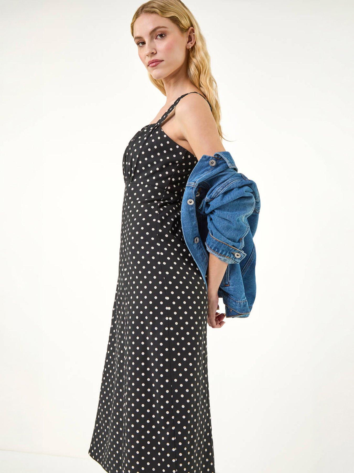 Image 1 of 5 of Roman Polka Dot Strappy Dress
