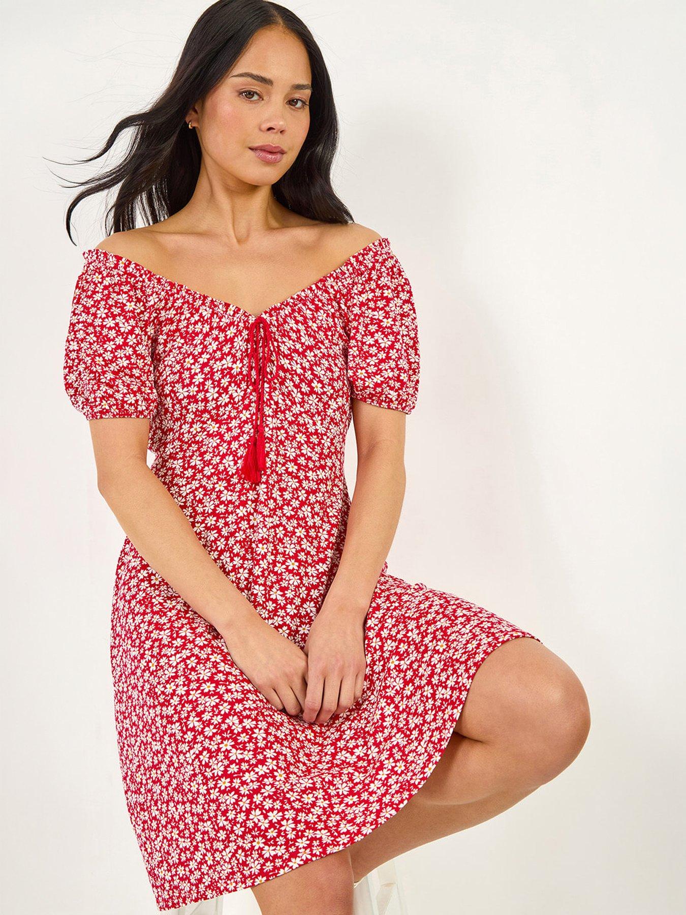 Roman Petite Floral Tassel Tie Dress