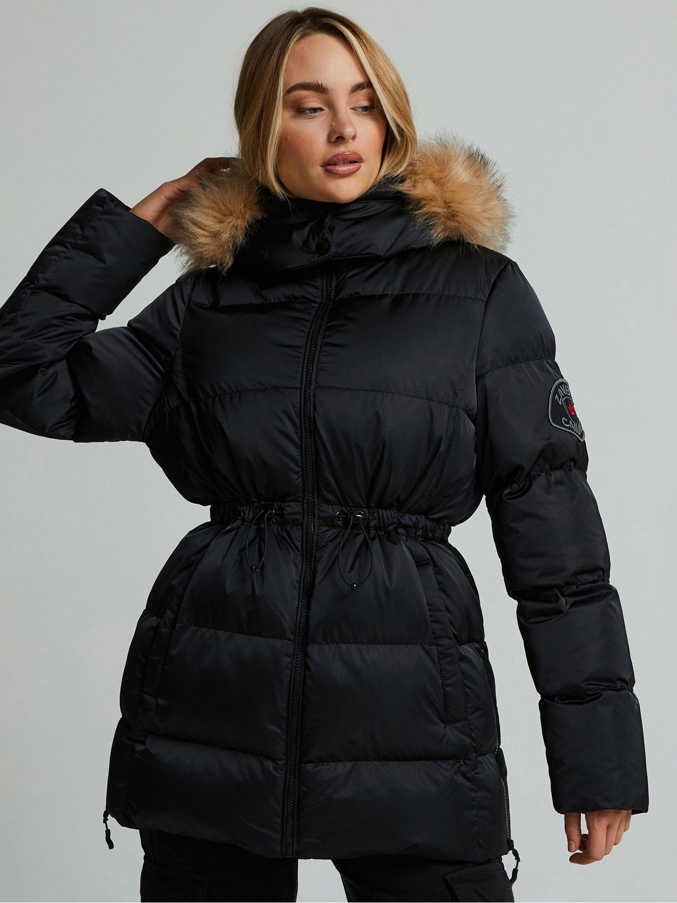 Image 1 of 7 of Zavetti Canada Women's Zavetti Canada Virna 2.0 Mid Length Puffer Parka Jacket - Black