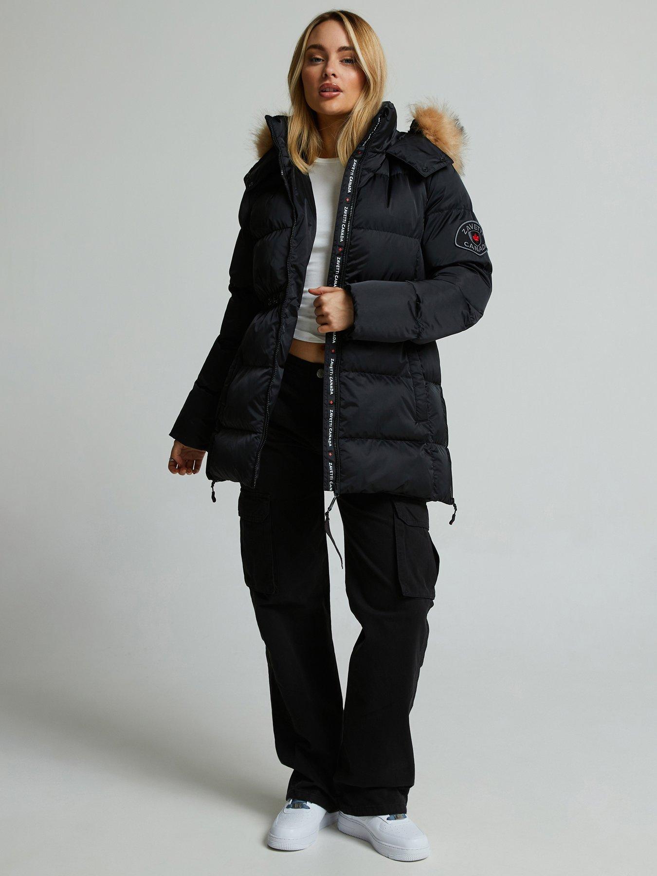 Image 3 of 7 of Zavetti Canada Women's Zavetti Canada Virna 2.0 Mid Length Puffer Parka Jacket - Black