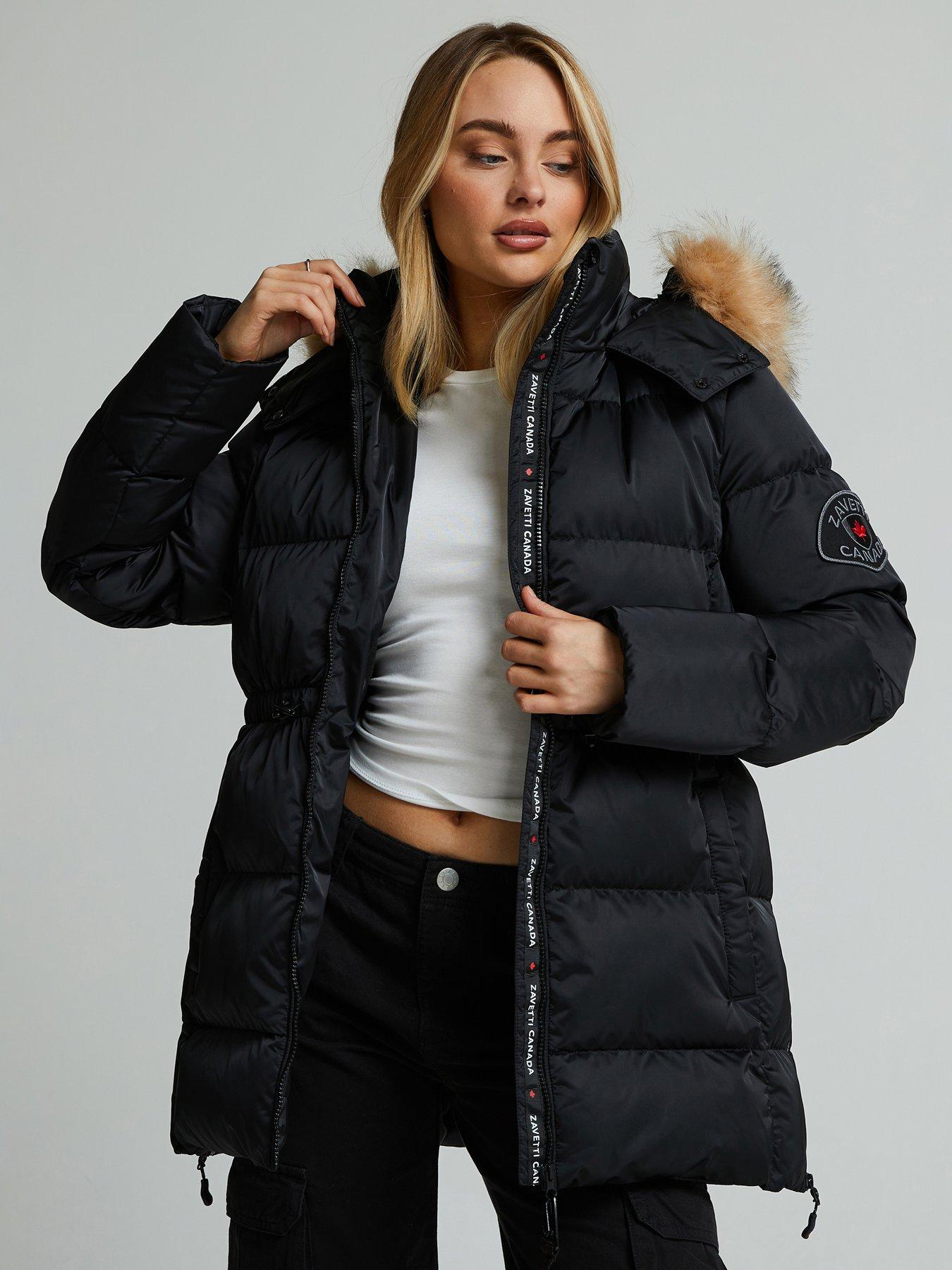 Image 5 of 7 of Zavetti Canada Women's Zavetti Canada Virna 2.0 Mid Length Puffer Parka Jacket - Black