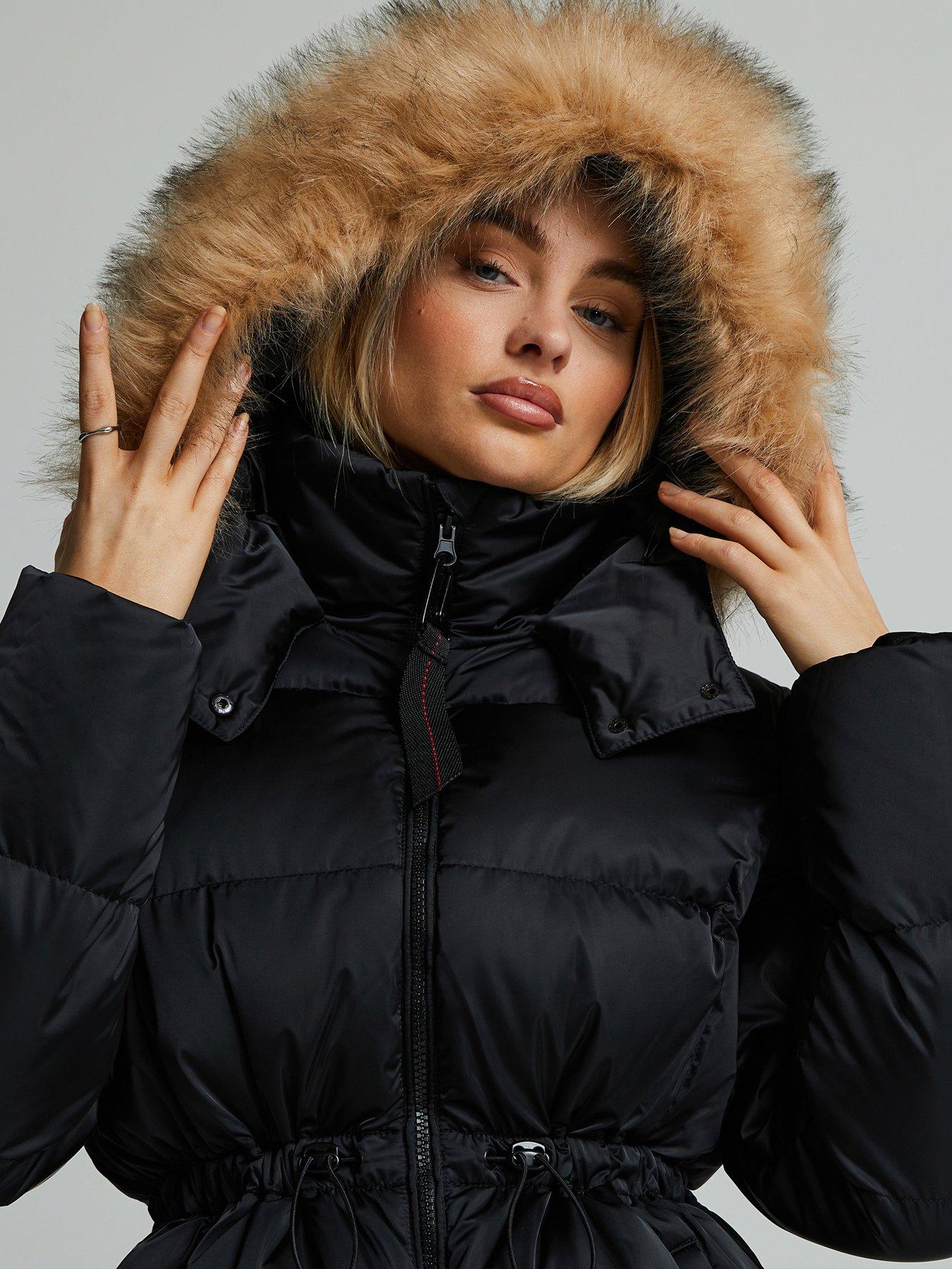 Image 7 of 7 of Zavetti Canada Women's Zavetti Canada Virna 2.0 Mid Length Puffer Parka Jacket - Black