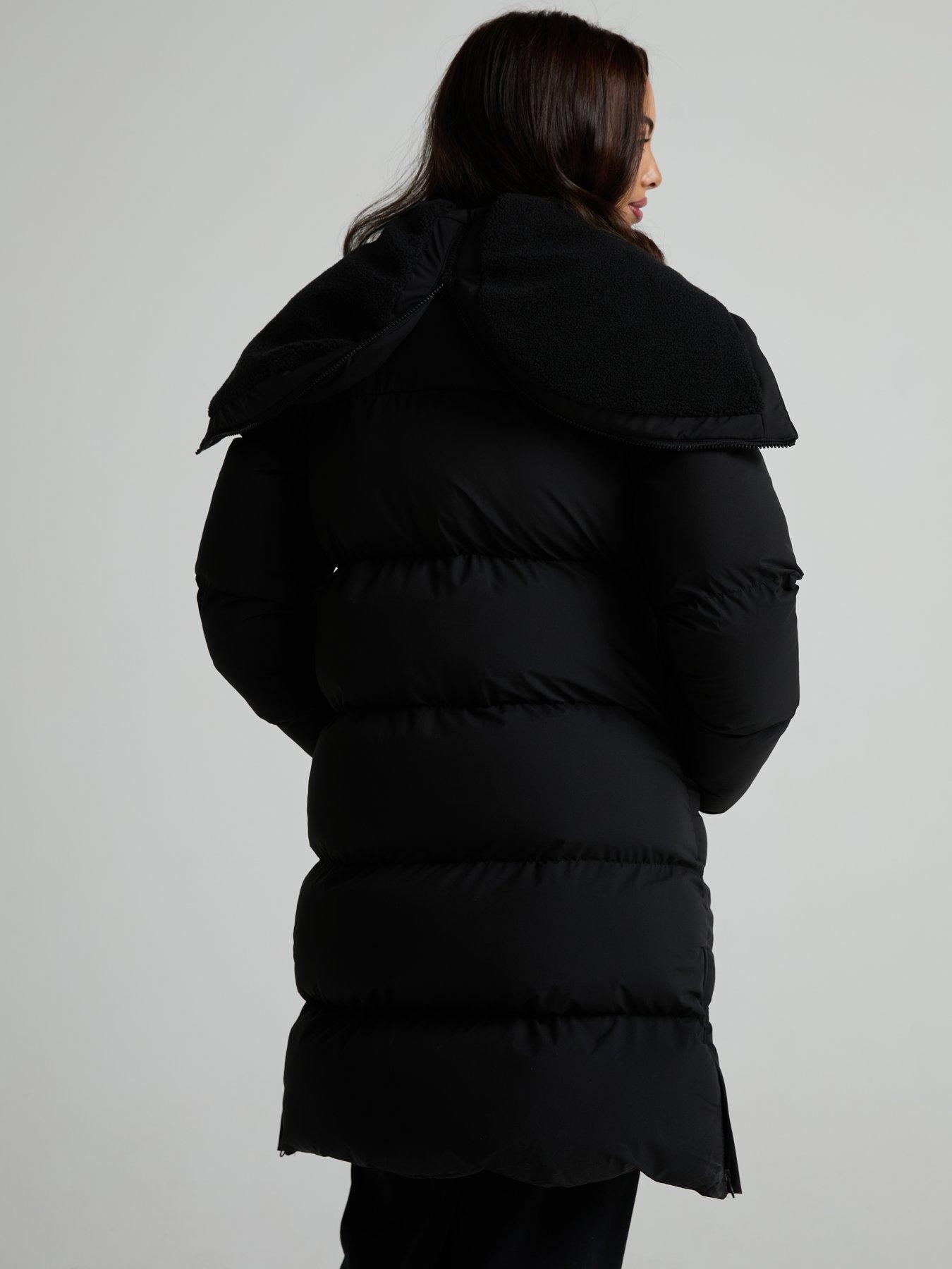Image 2 of 5 of Zavetti Canada Womens Elloria Longline Padded Hooded Puffer Jacket - Black