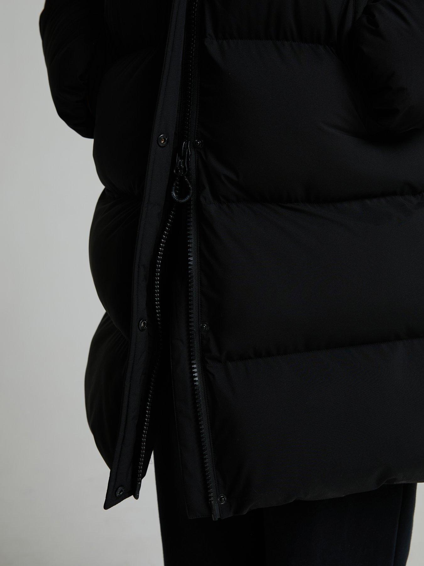 Image 4 of 5 of Zavetti Canada Womens Elloria Longline Padded Hooded Puffer Jacket - Black