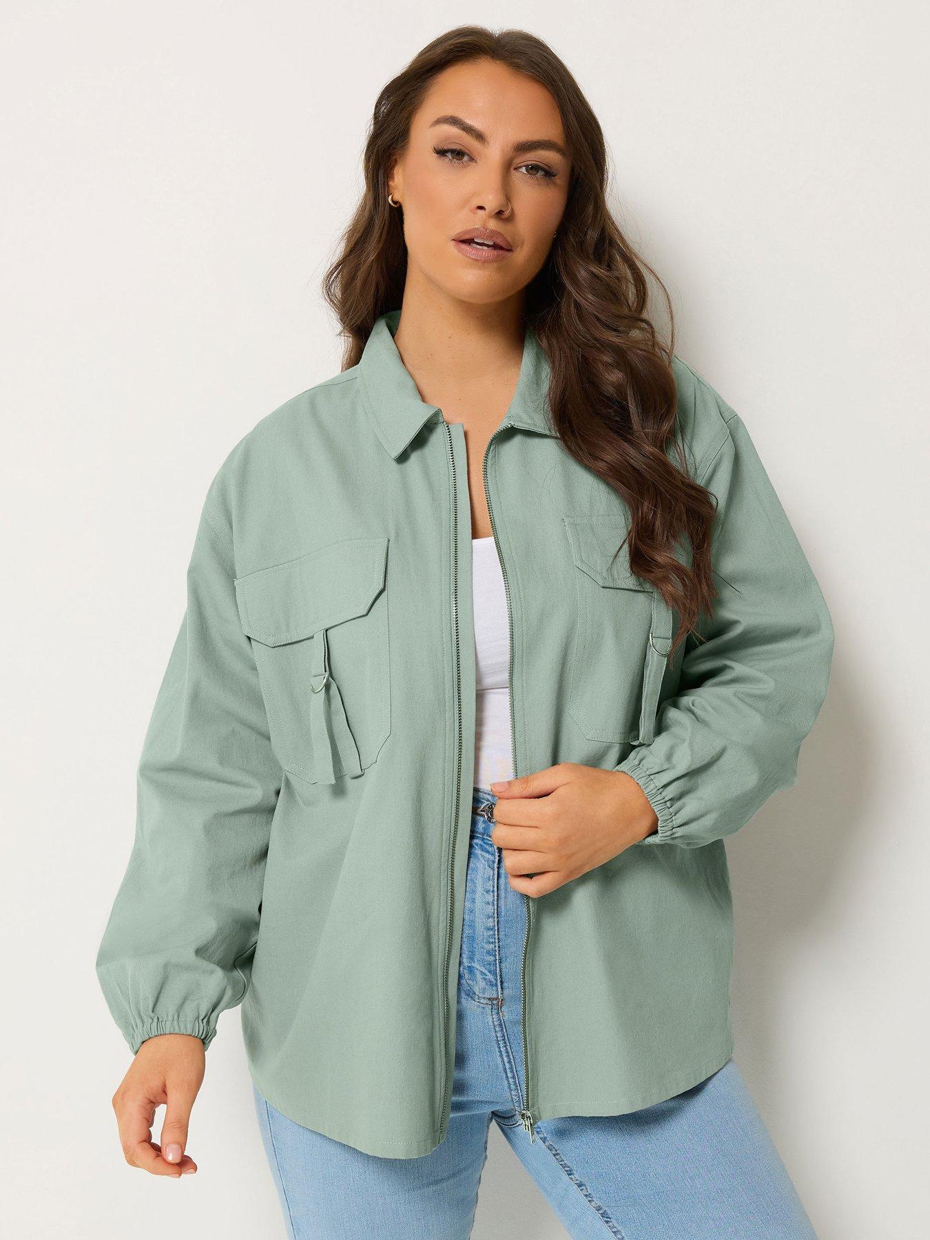 Yours Curve Utility Shacket - Blue
