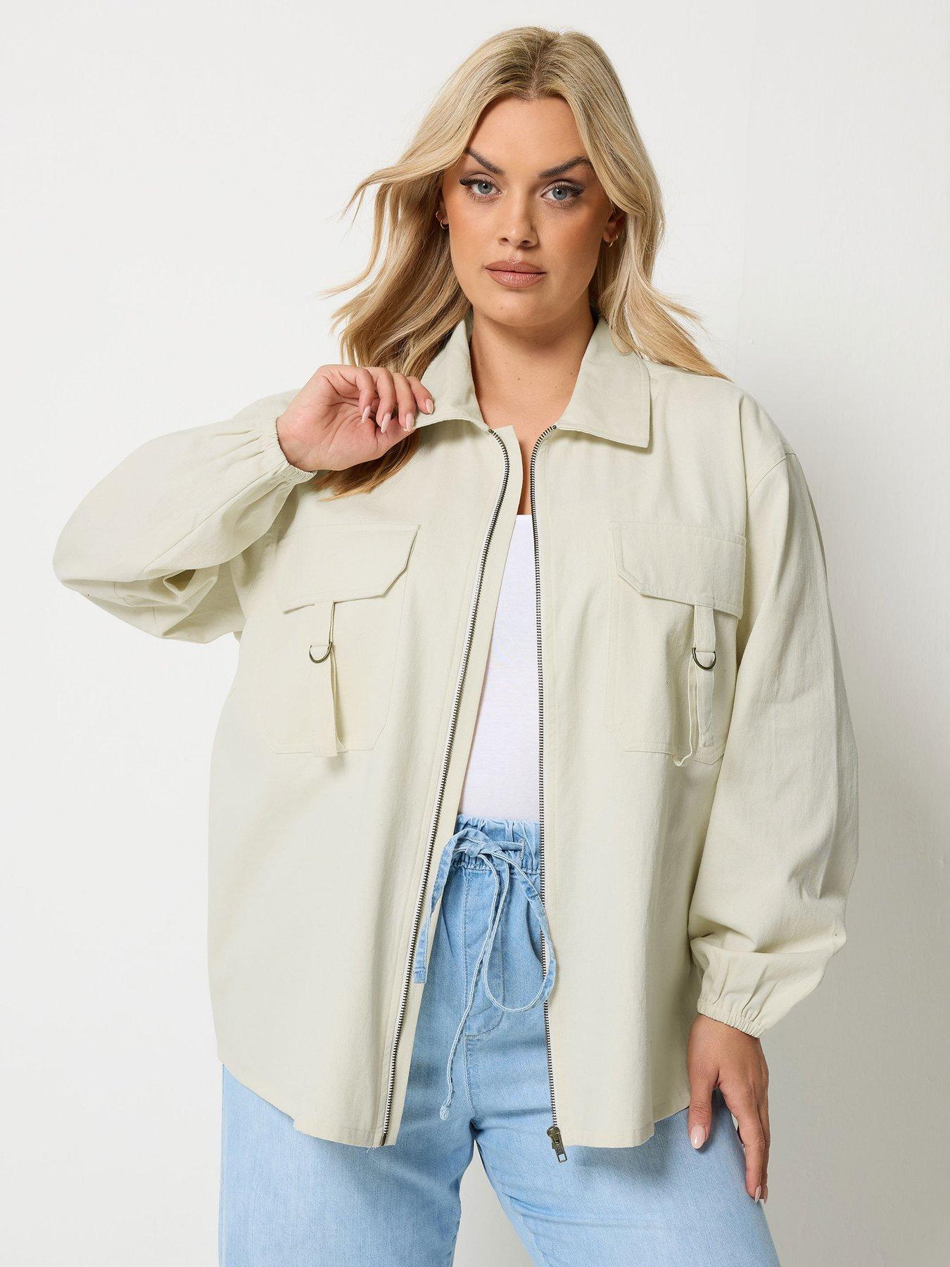 Yours Curve Utility Shacket - Cream
