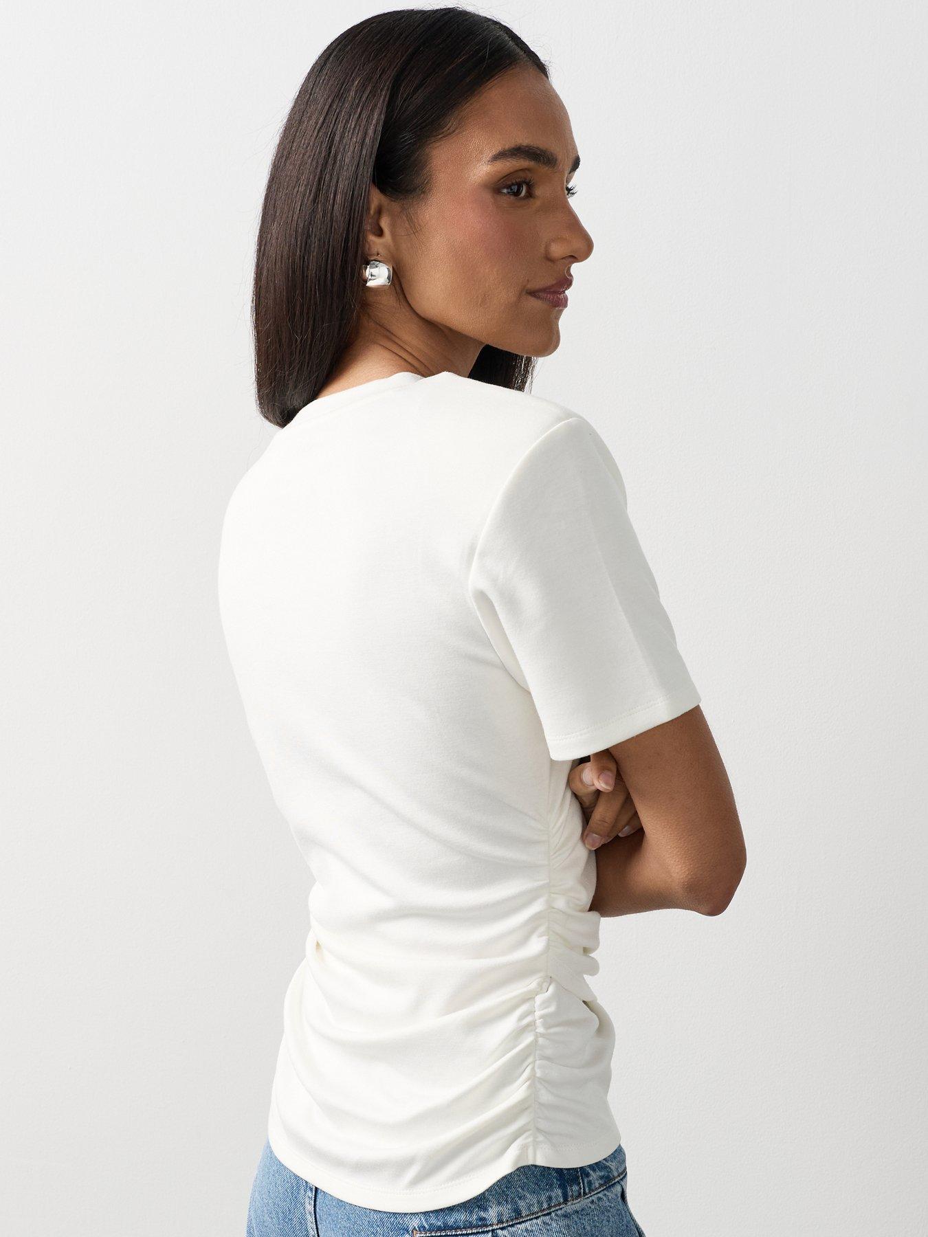 Image 2 of 7 of Michelle Keegan Structured Cinch Waist Top - Ivory