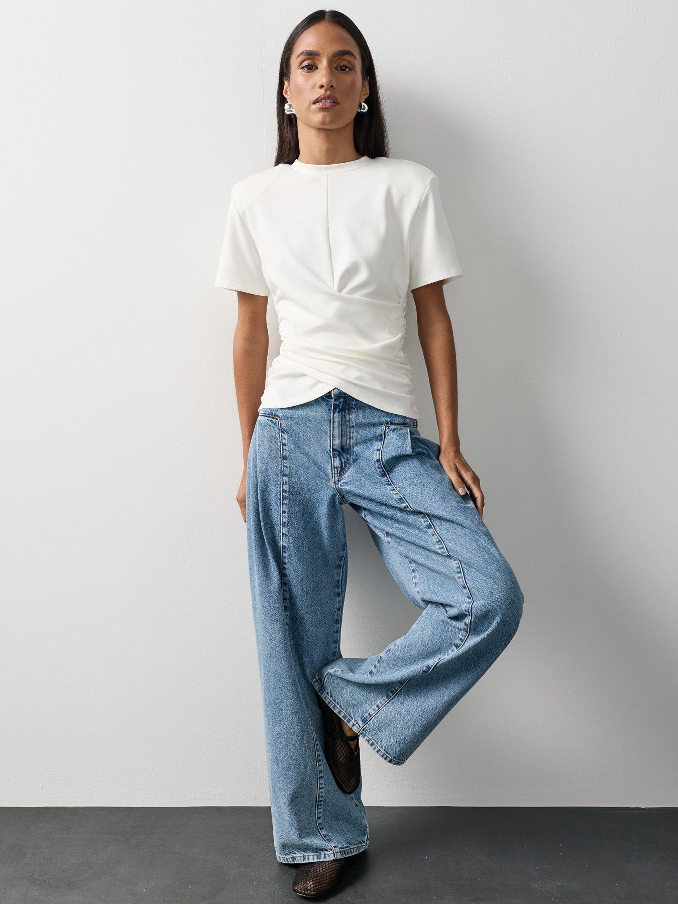 Image 3 of 7 of Michelle Keegan Structured Cinch Waist Top - Ivory