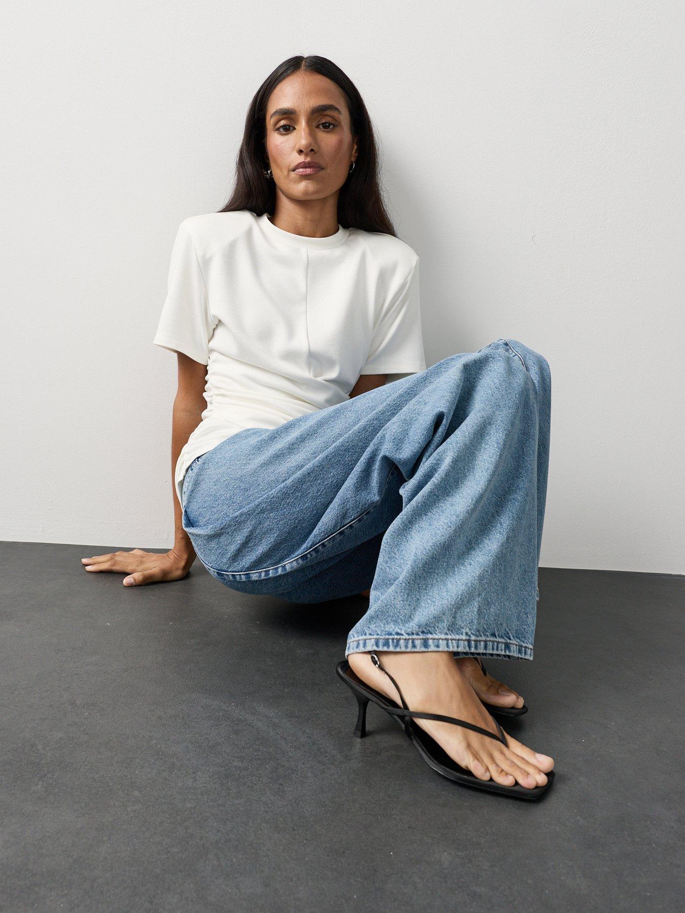 Image 6 of 7 of Michelle Keegan Structured Cinch Waist Top - Ivory