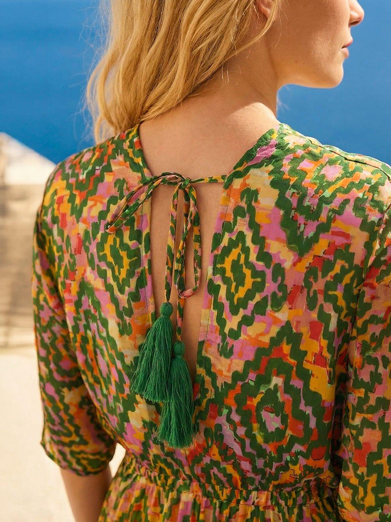 Image 2 of 4 of Roman Aztec Boho Maxi Dress