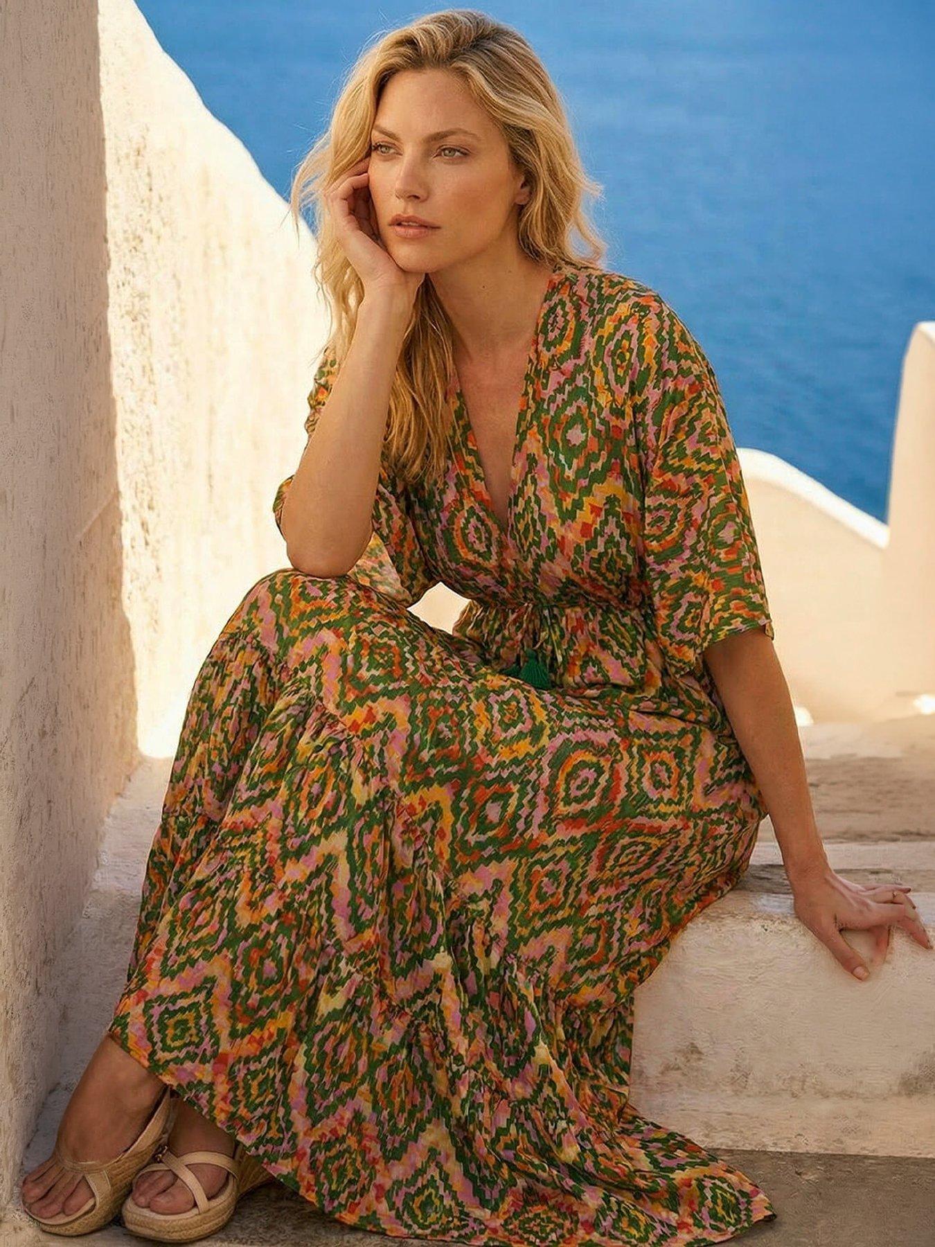 Image 4 of 4 of Roman Aztec Boho Maxi Dress