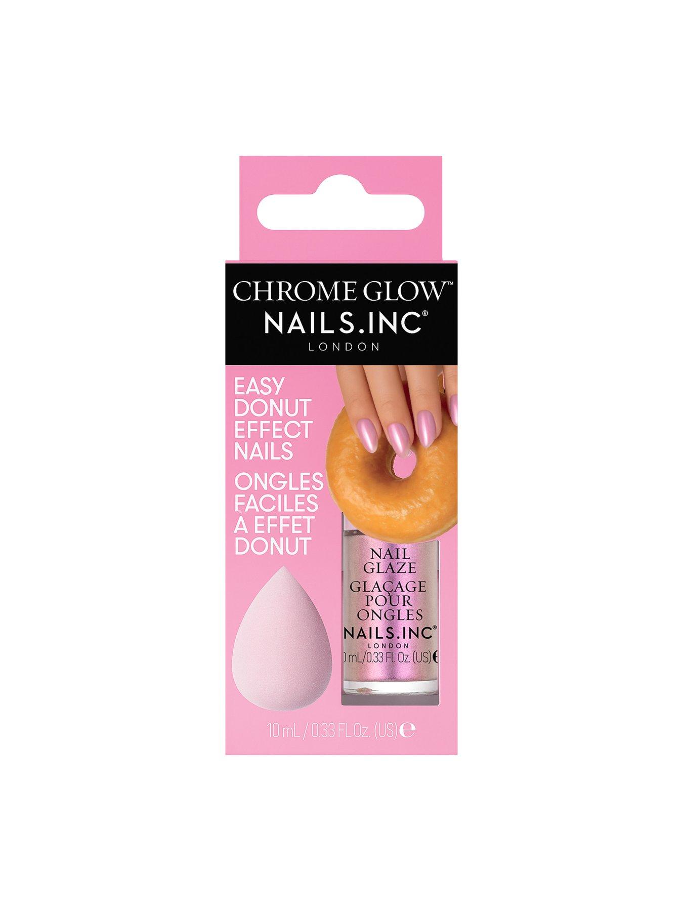 Image 2 of 6 of Nails Inc Chrome Glow Chrome Nail Glaze Easy Donut Effect Nails, Chrome Nail Powder and Sponge Set
