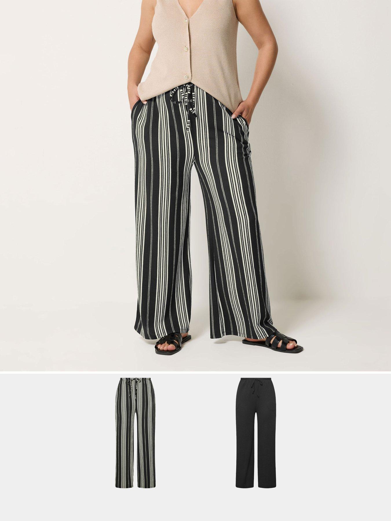 Yours Curve Shell Print Wide Leg Trousers Short