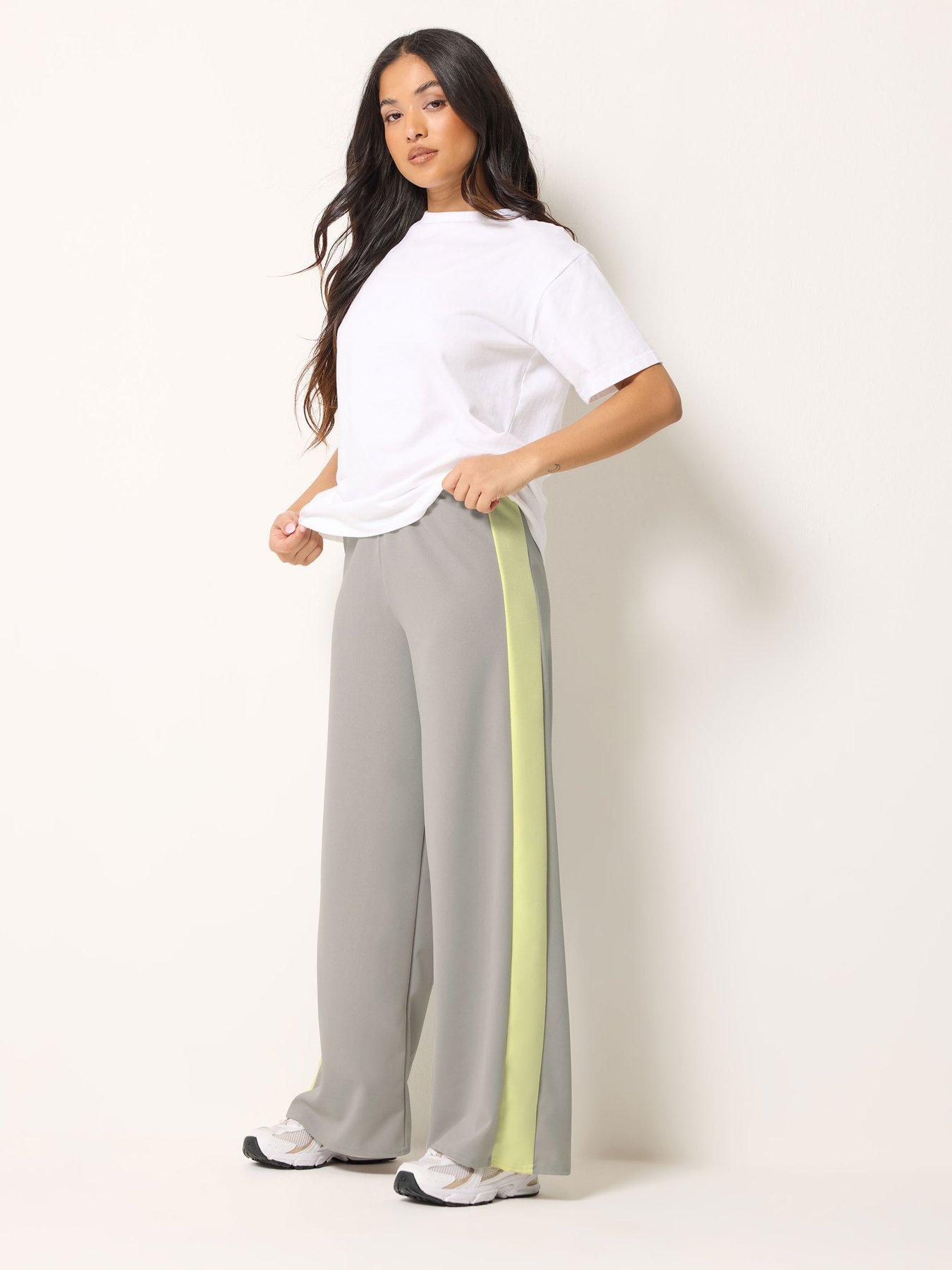 Image 3 of 5 of PixieGirl Petite Wide Leg Trousers - Grey
