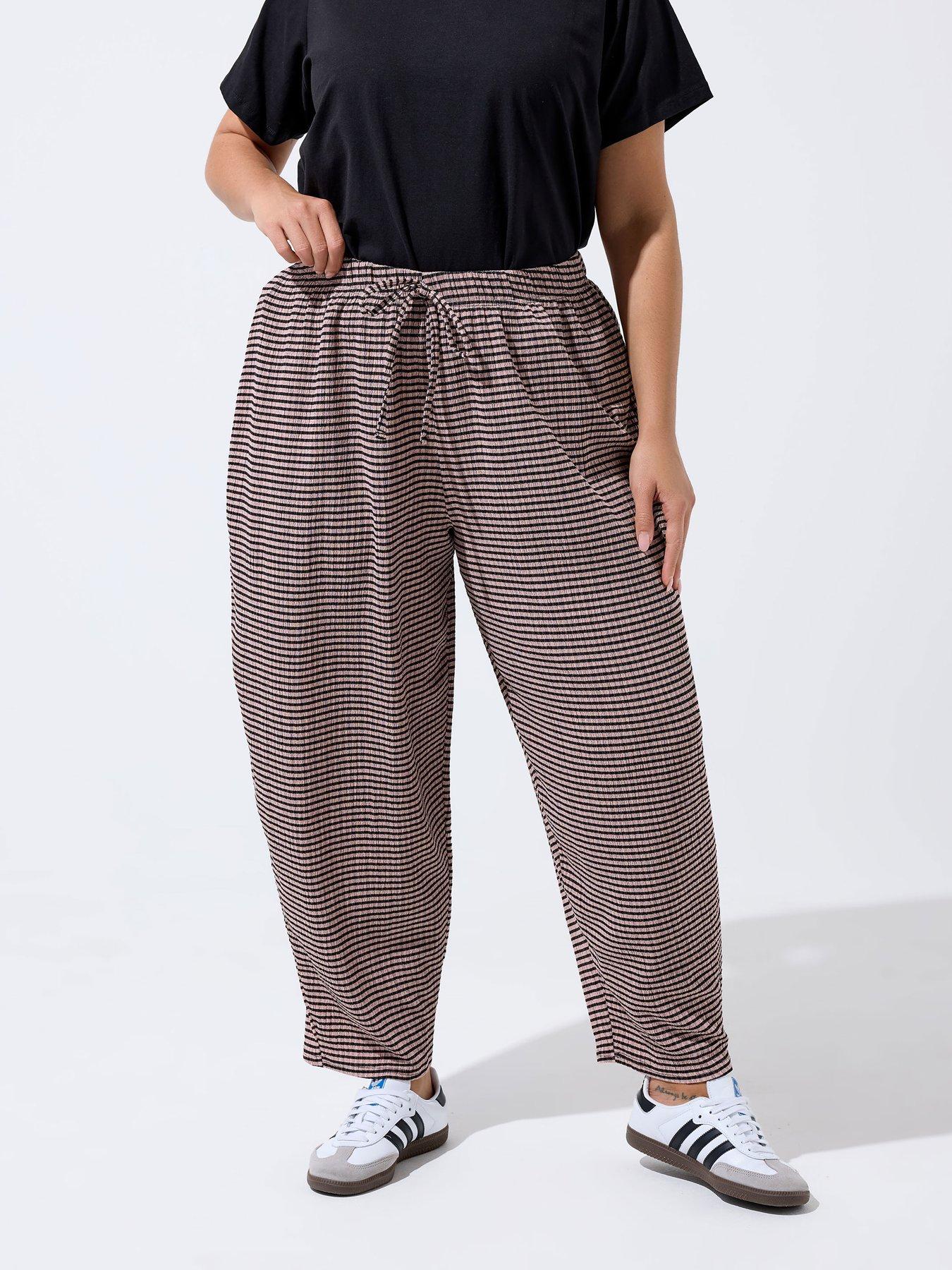 Yours Curve Gingham Barrel Trouser