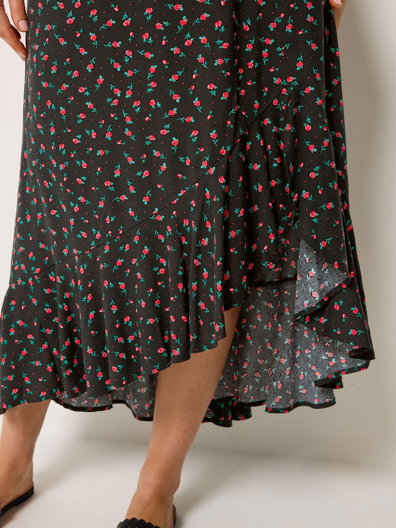 Image 4 of 5 of Yours Curve Leopard Ruffle Maxi Skirt