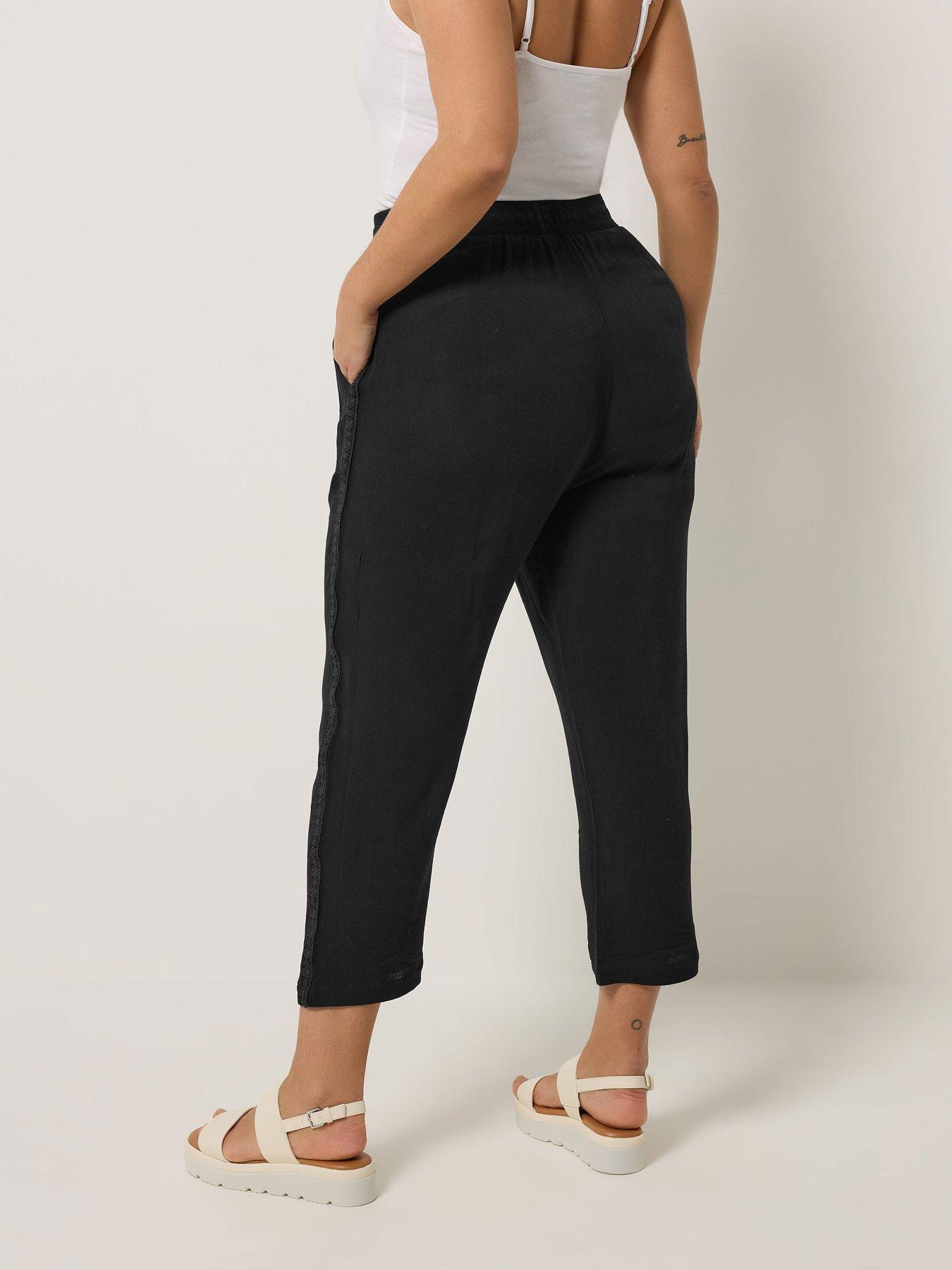 stillFront image of yours-curve-crochet-side-crop-trousers