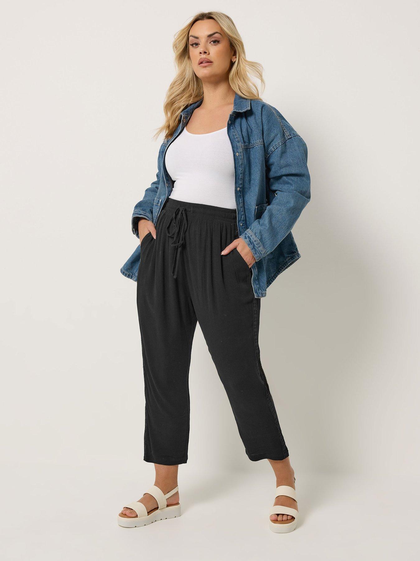  image of yours-curve-crochet-side-crop-trousers