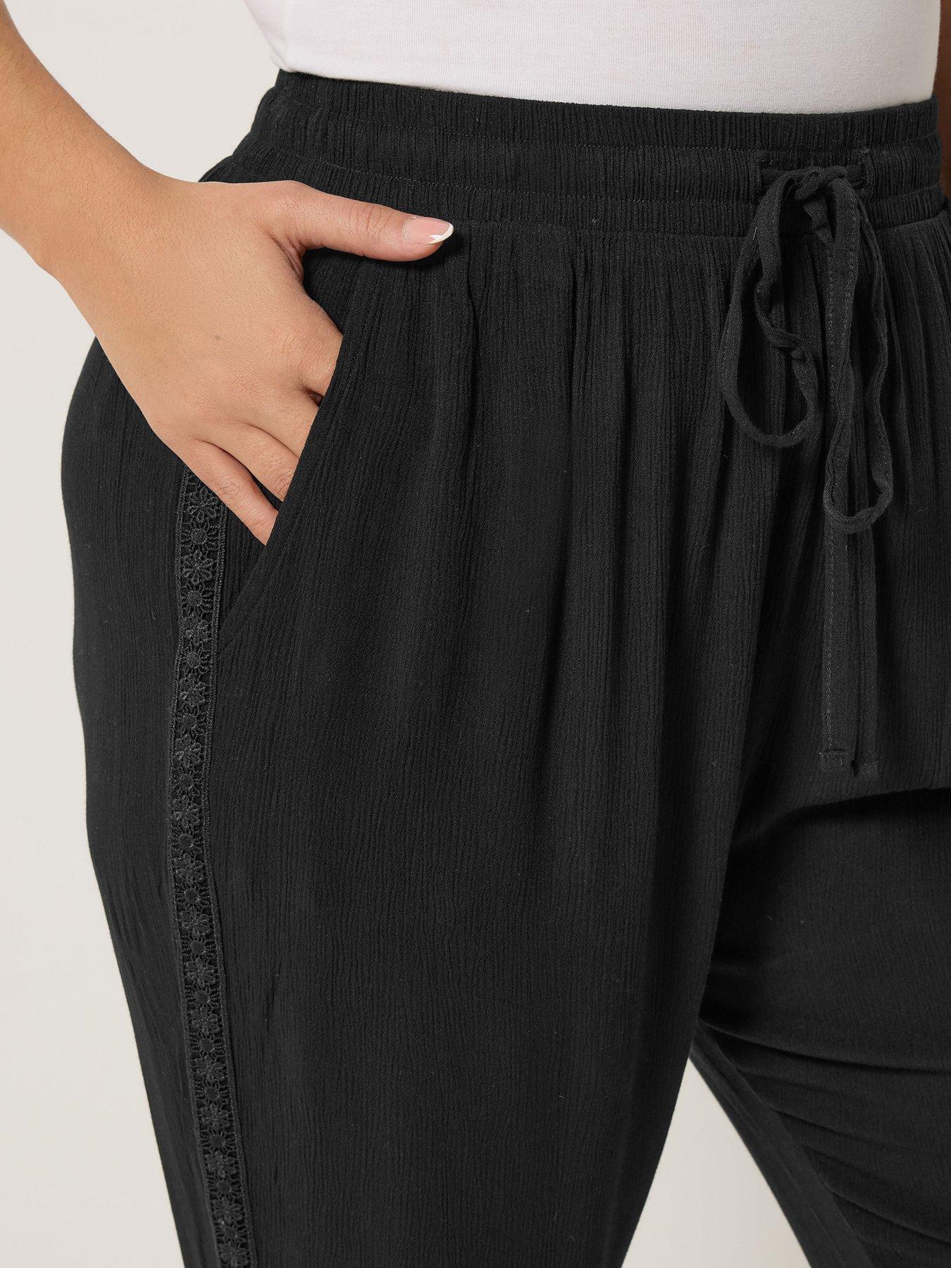  image of yours-curve-crochet-side-crop-trousers