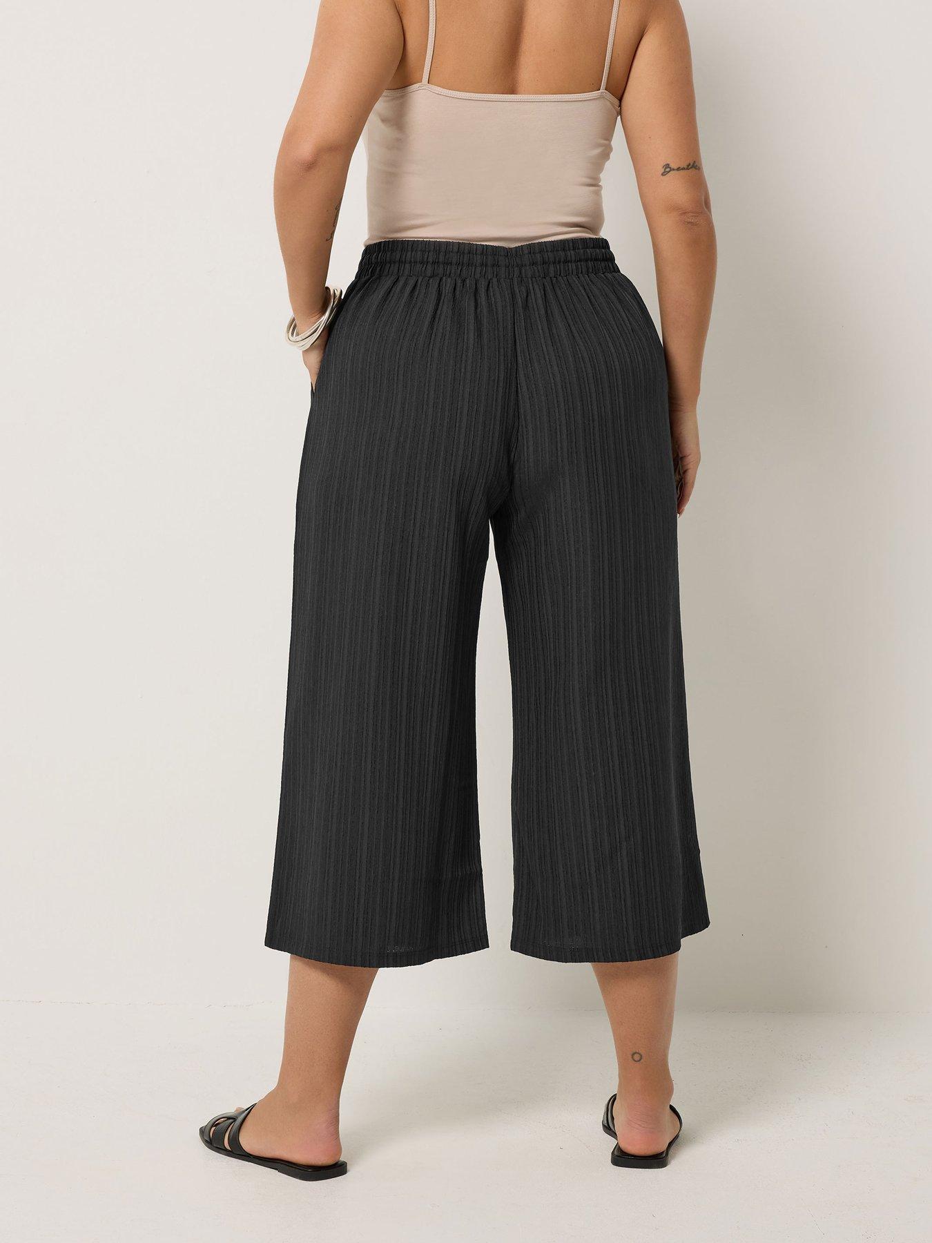 Image 2 of 5 of Yours Curve Crochet Side Crop Trousers