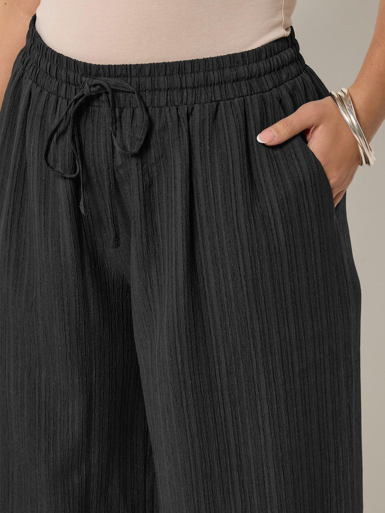Image 4 of 5 of Yours Curve Crochet Side Crop Trousers